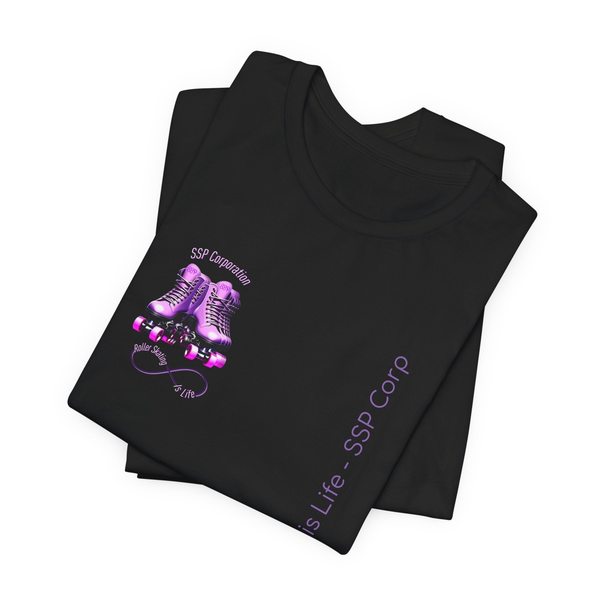 SSP Corp Roller Skating is Life Graphic T-Shirt - Comfortable Cotton Tee for Skaters & Roller Derby Fans - Perfect for Casual Wear, Skate Parks & Retro Fashion