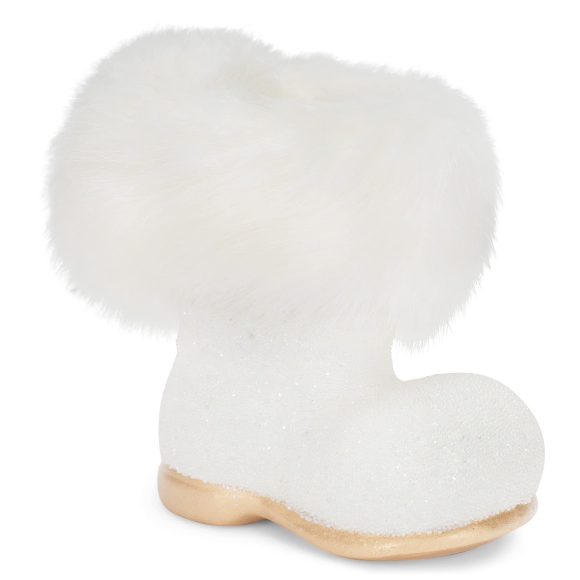 Schaller Paper Mache Small White Beaded Boot Candy Container - Perfect for Party Favors, Wedding Decorations & Holiday Treats (190-13)