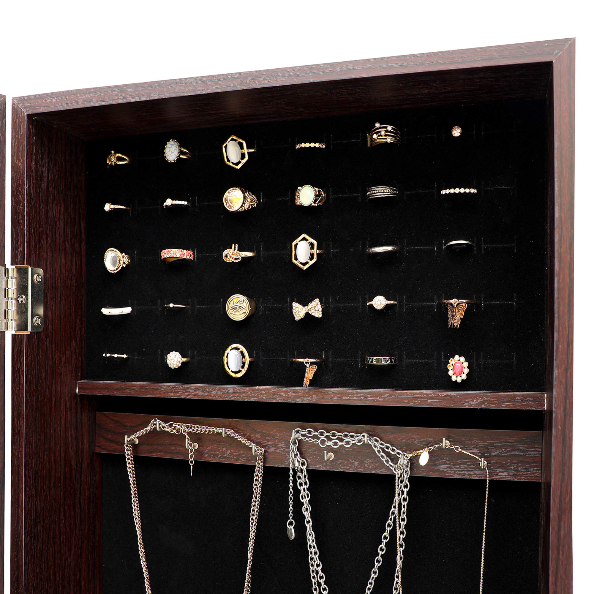 Fashion Jewelry Storage Mirror Cabinet - Hanging Door/Wall Organizer for Bedroom