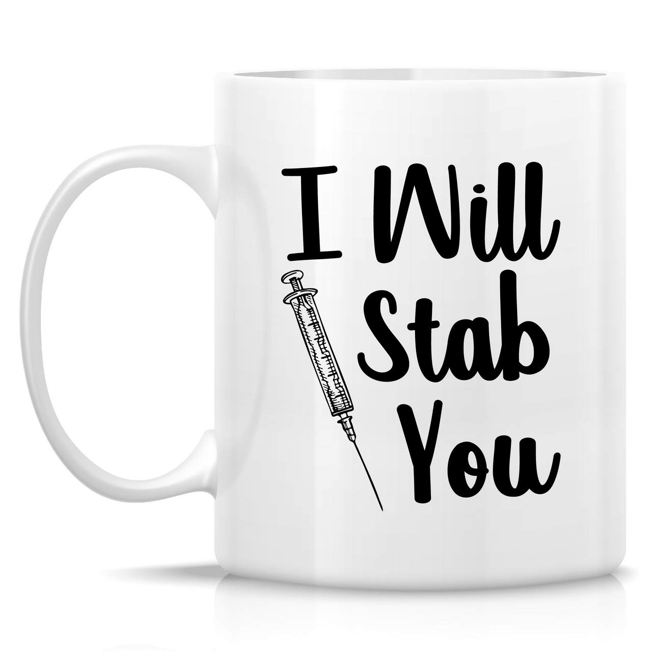 Retreez Funny 11 Oz Ceramic Coffee Mug - 'I Will Stab You Nurse' Sarcastic Gift for RNs & Nursing Students | Motivational & Humorous Present for Friends, Coworkers, Family | Perfect for Birthdays, Office Gifts & Nurse Appreciation
