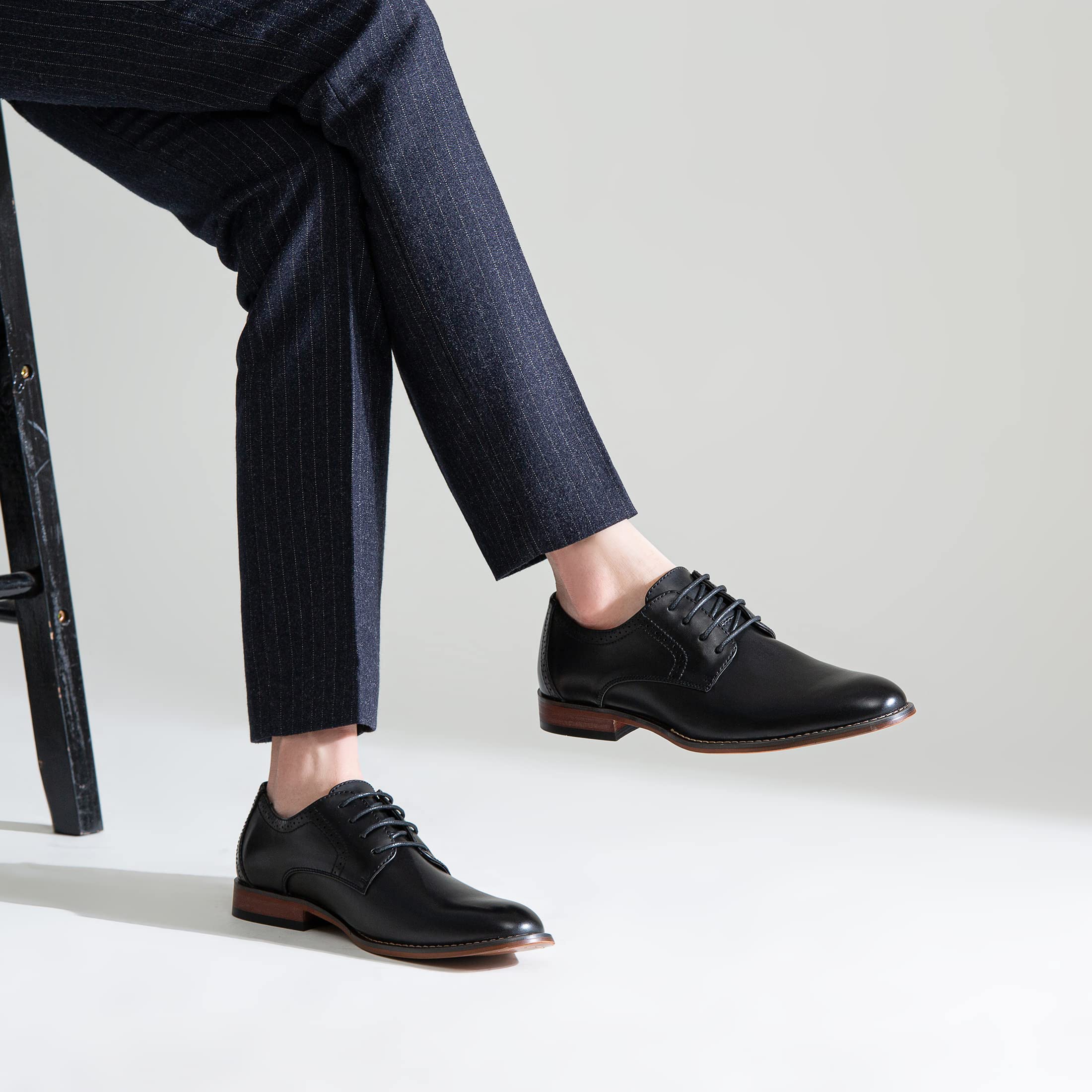 Vostey Men's Classic Wingtip Brogue Oxford Dress Shoes – Formal Business & Wedding Shoes for Men – Comfortable & Stylish Leather Shoes for Office, Party & Special Occasions