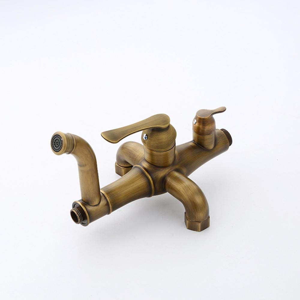Vintage Brass Wall-Mounted Rain Shower Faucet Set with Handheld Shower - Bathroom Rainfall Shower System for Spa-Like Experience | Perfect for Modern & Luxury Bathroom Renovations