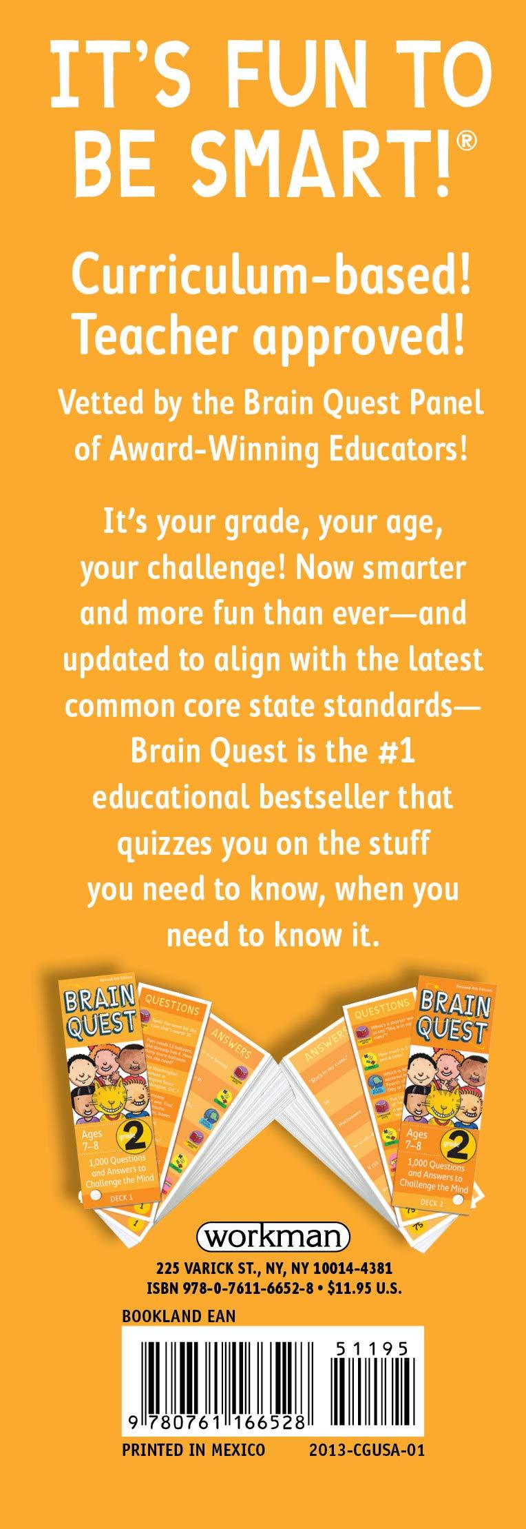 Brain Quest Workbook for Ages 7-8 | Grade 2 | 1,000 Educational Questions & Answers | Revised 4th Edition | Fun Learning Activities for Kids at Home & School