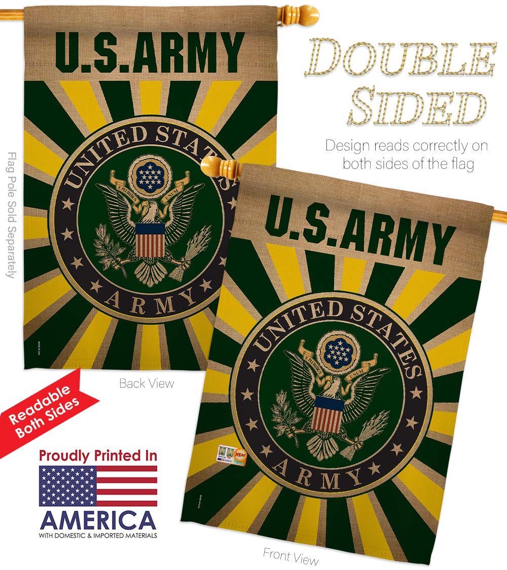 USA Made Double-Sided Military Garden Flag 28x40 Inch - Army Rangers Armed Forces Veteran Yard Banner, Patriotic Home Decor Gift for Memorial Day, Veterans Day & Outdoor Display
