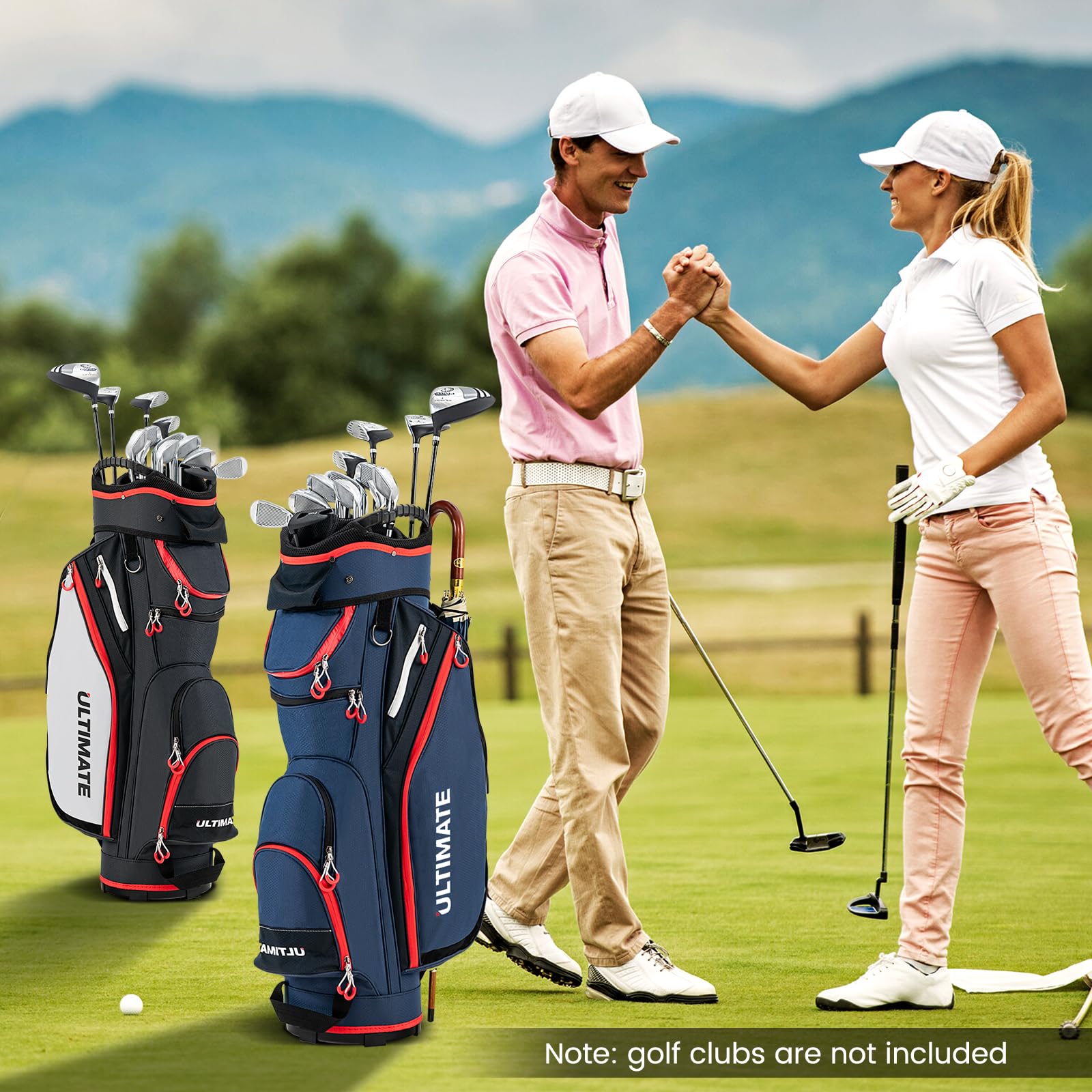 **Goplus 14-Way Divider Golf Cart Bag – Lightweight & Portable Golf Club Organizer with 8 Zippered Pockets, Cooler Bag, Rain Hood & Shoulder Strap – Ideal for Men & Women Golfers – Perfect for Tournaments, Driving Range & Weekend Golf Outings**