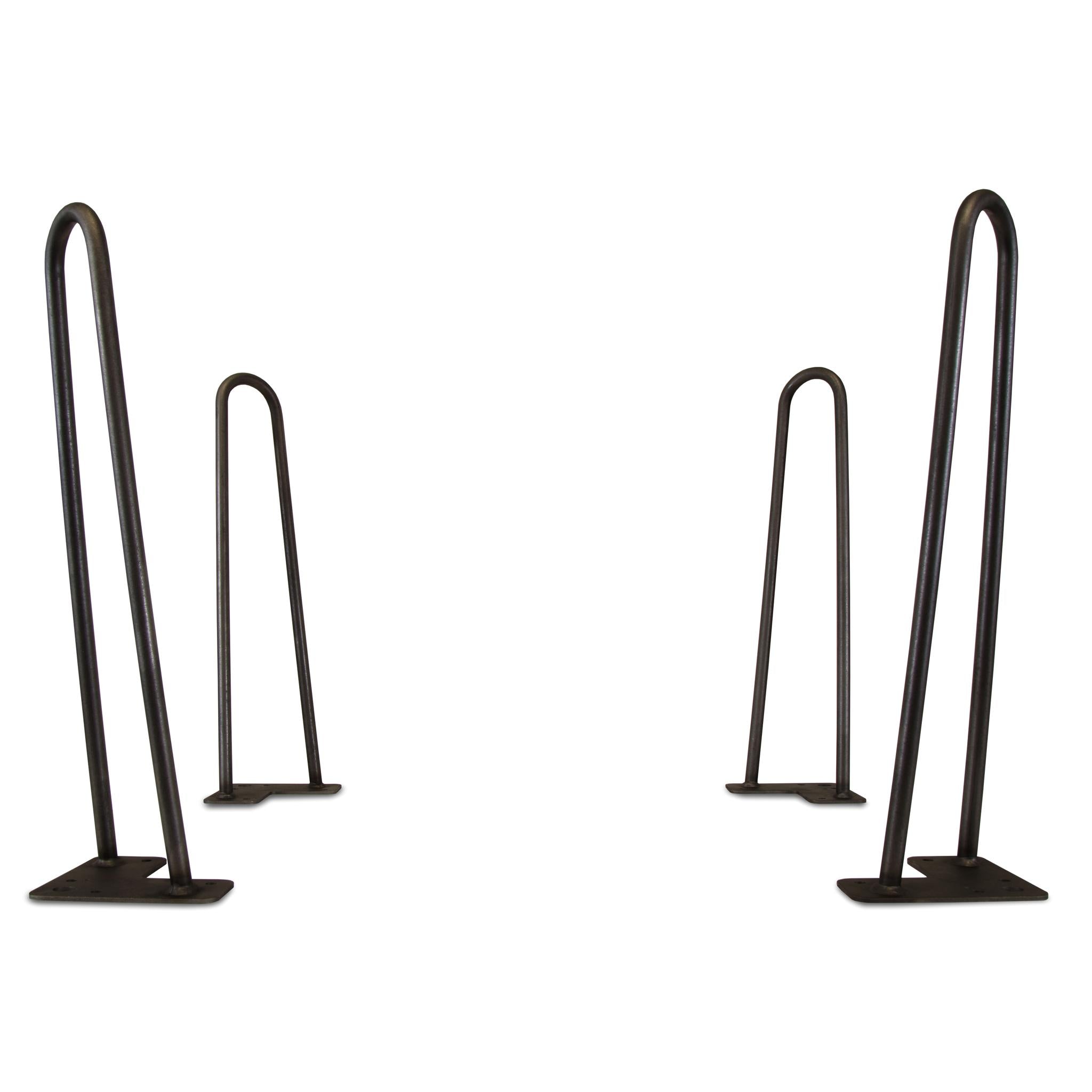 WEN TLP16B 16 Inch Mid Century Modern Satin Black Hairpin Table Legs - 1/2 Inch Diameter, Set of 4 - Perfect for DIY Coffee Tables, Desks & Furniture Projects