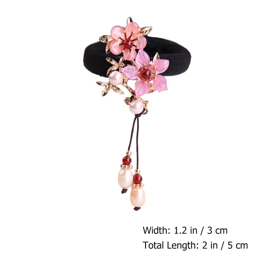 Vintage Flower Hair Bands for Women - Elastic Ponytail Holders for Daily & Party Use