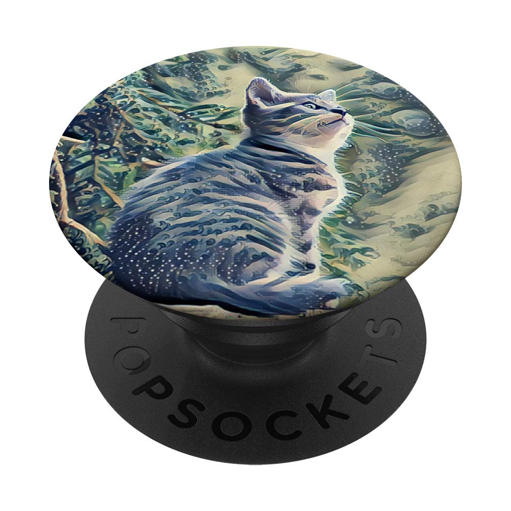 Artistic Cat The Great Wave Phone Grip - PopSockets Stand for iPhone, Samsung & Tablets | Japanese Wave Painting Design | Perfect for Work, Travel & Selfies