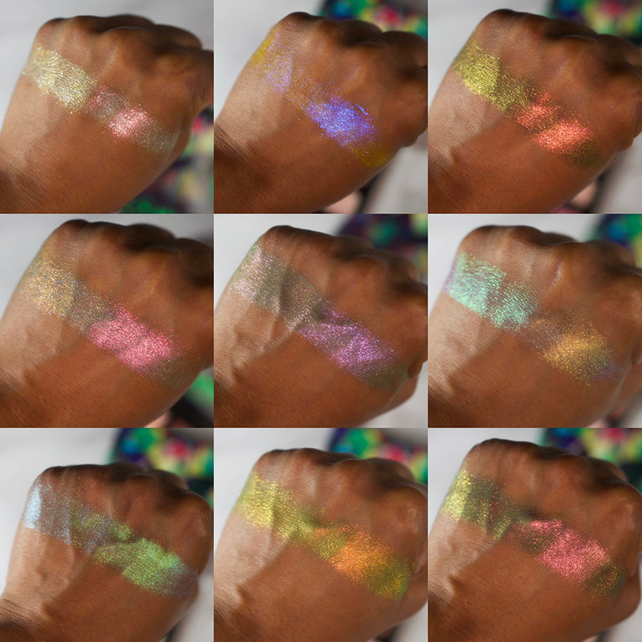 Badtothebrow Multichromatic Light Scattering Eyeshadow Palette - Vibrant Makeup for Party, Festival & Special Occasions