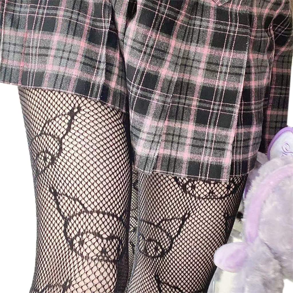 Japanese Anime Lolita Tights - Gothic Jacquard Fishnet Stockings for Cosplay & Fashion
