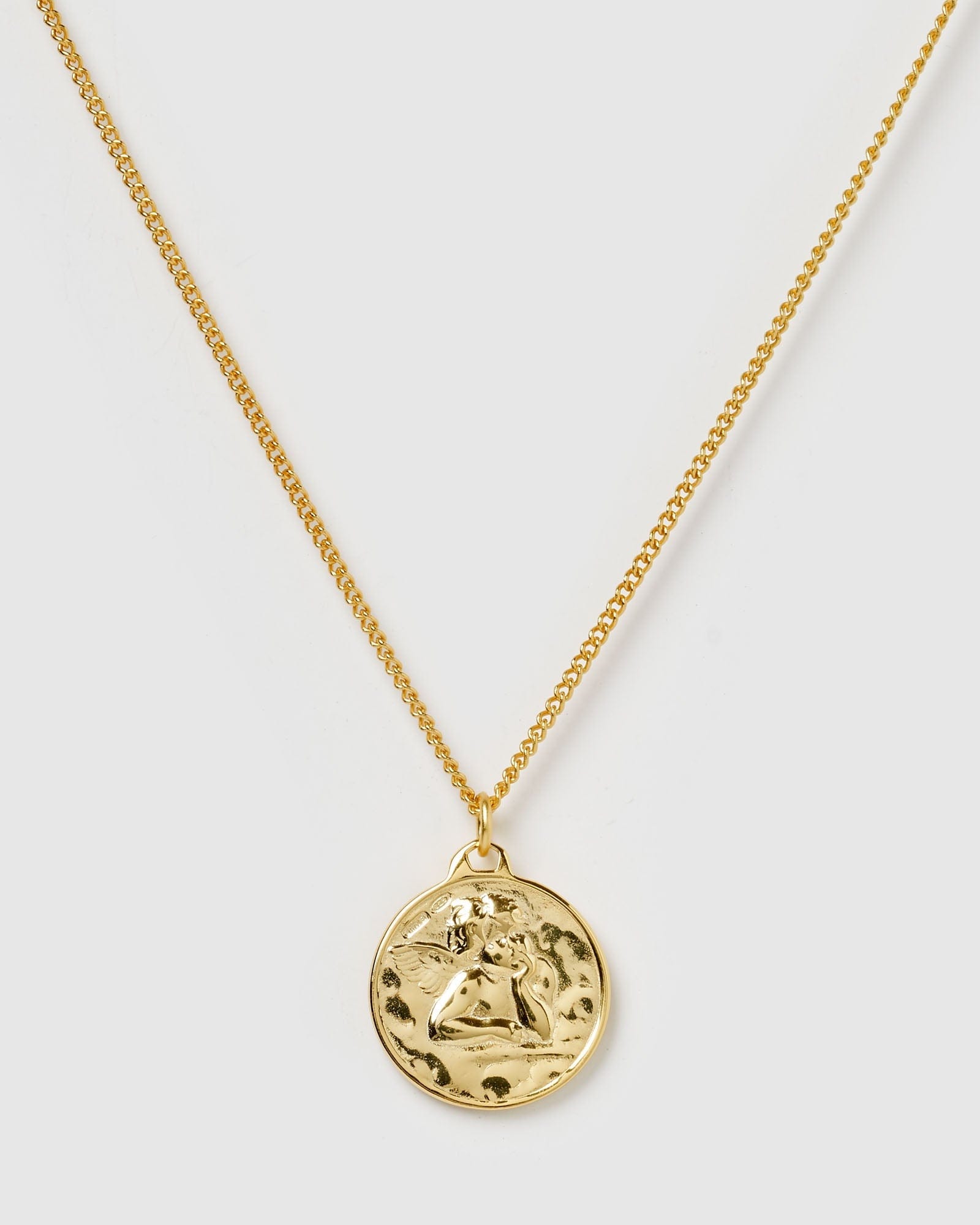 Izoa Angels Eye Pendant Necklace - 14K Gold Plated Spiritual Jewelry for Women, Protection Amulet Gift for Her | Perfect for Meditation, Yoga & Everyday Wear