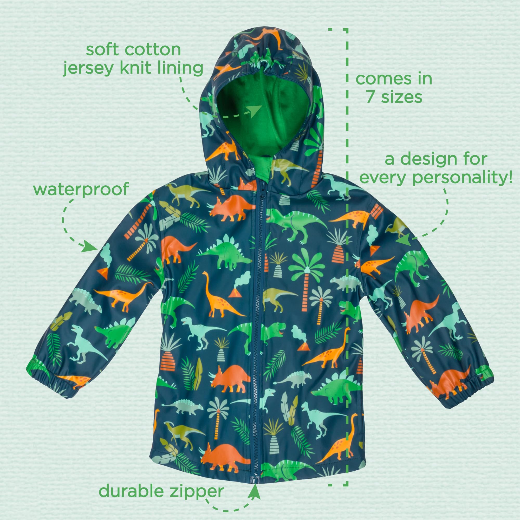 Stephen Joseph Baby Girls Waterproof Raincoat - Cute & Stylish Toddler Rain Jacket for Outdoor Play, Park Visits & Rainy Day Adventures