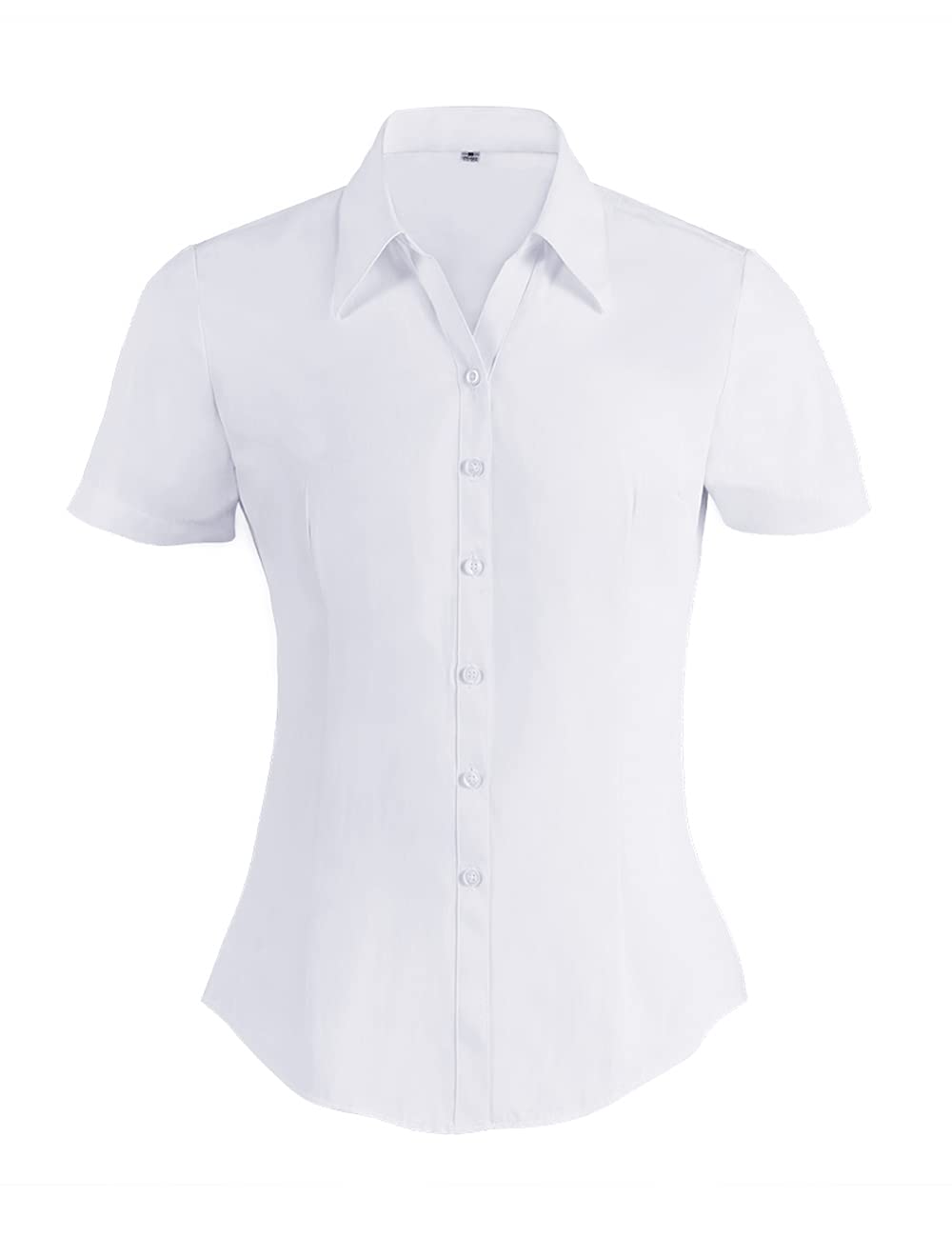 Women's Short Sleeve Button Down Shirt - Cotton Collared Dress Shirt for Casual & Office Wear | Breathable & Comfortable Blouse for Summer, Work, Business, and Everyday Outfits