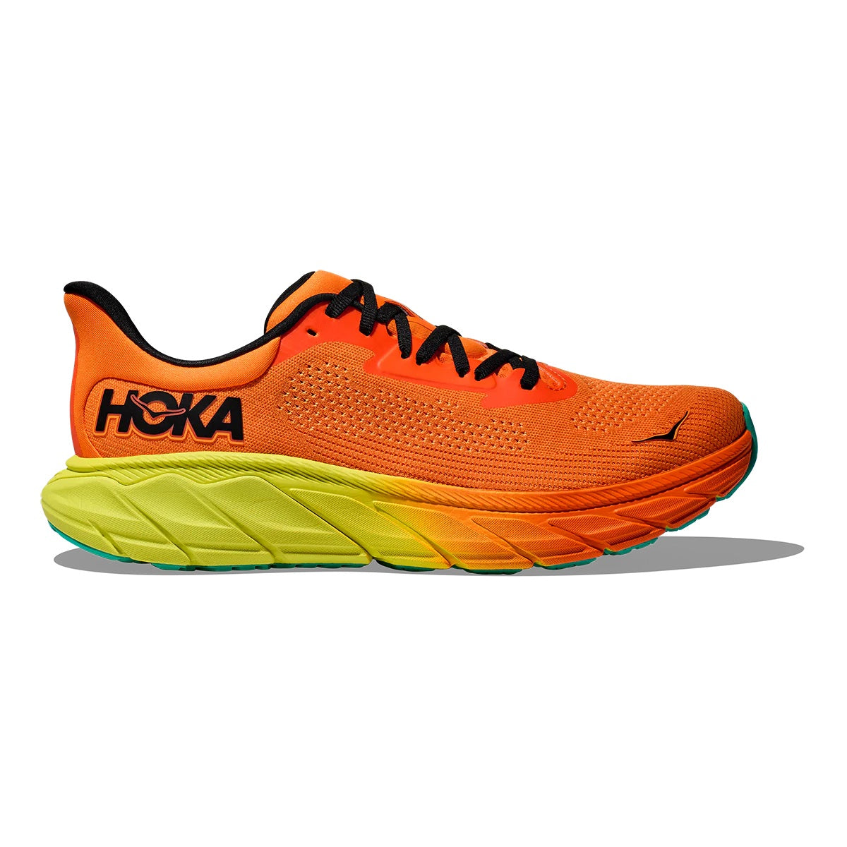 HOKA Arahi 7 Running Shoes for Men - Electric Tangerine/Black | Stability Cushioning Road Running Shoes | Perfect for Marathon Training & Daily Jogging