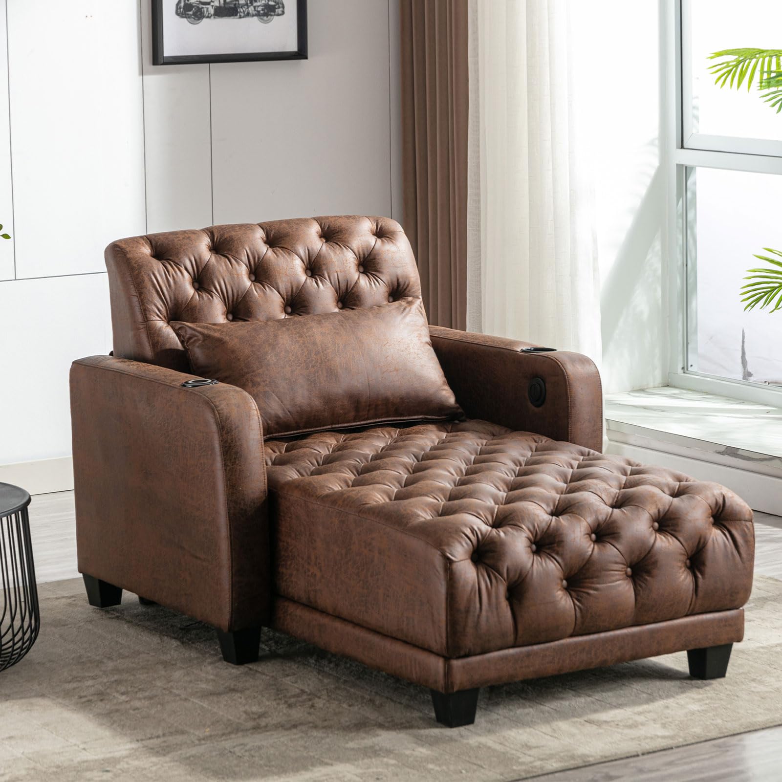 3-in-1 Multi-Functional Recliner Chair Bed with Adjustable Backrest - Convertible Sofa Bed for Living Room, Apartment & Office - Modern Breathable Design for Relaxation, Napping & Small Space Living