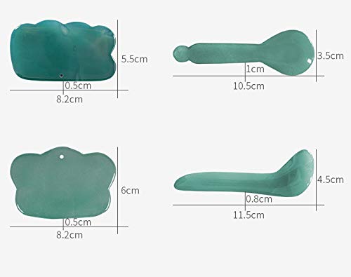 7-Piece Jade Gua Sha Massage Set - Natural Stone Body Scraping Tools for Face & Neck Care - Professional Chinese Medical Therapy Kit for Pain Relief & Relaxation - Perfect for Home Spa, Self-Care Routine & Wellness Therapy