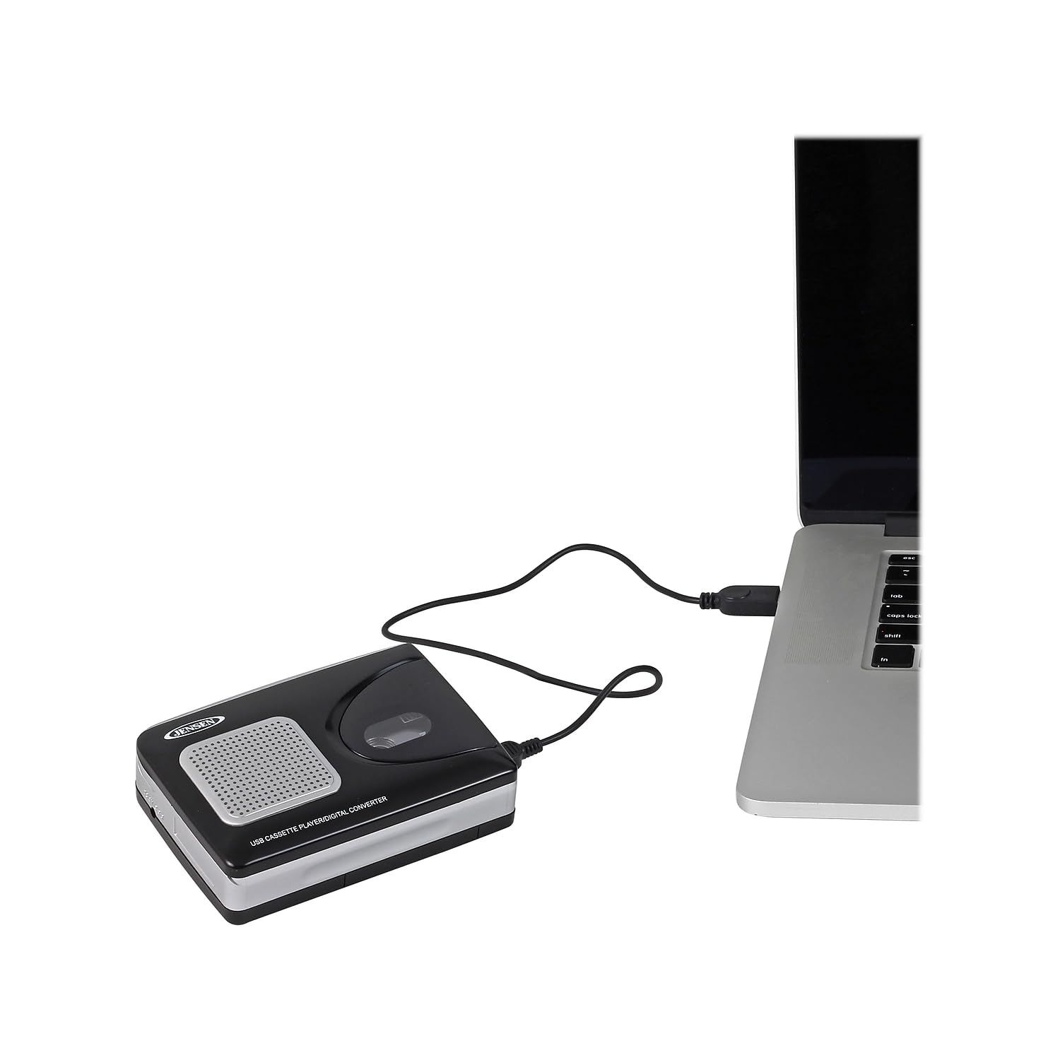 Jensen USB Cassette Player - Convert Cassette Tapes to MP3 Digital Files for Computer, Mac & PC | Perfect for Digitizing Old Music, Audiobooks & Family Recordings