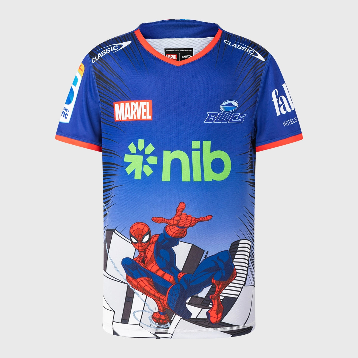 Classic Blue Spider-Man Kids' Warm Up T-Shirt - Soft & Comfortable for Playtime, School & Superhero Adventures