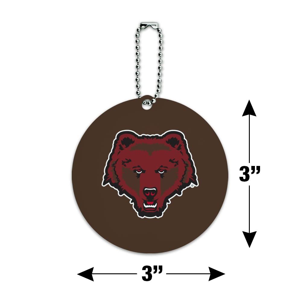 Brown University Logo Round Luggage ID Tag - Durable Suitcase & Carry-On Baggage Identifier for Travel, College Alumni Gifts, and Campus Spirit Accessories