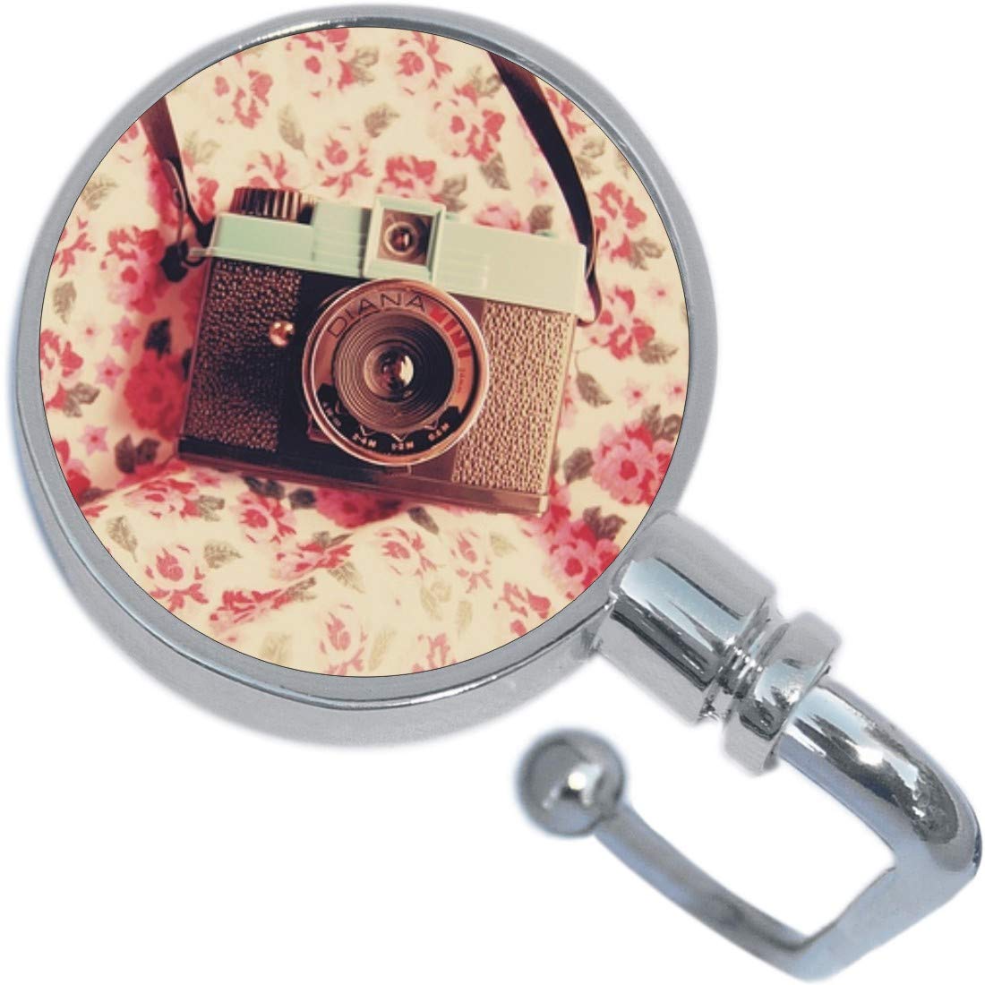 NewCharms Floral Camera Purse Hanger - Stylish Handbag Hook for Women's Purses, Perfect for Restaurants, Shopping & Travel Accessories