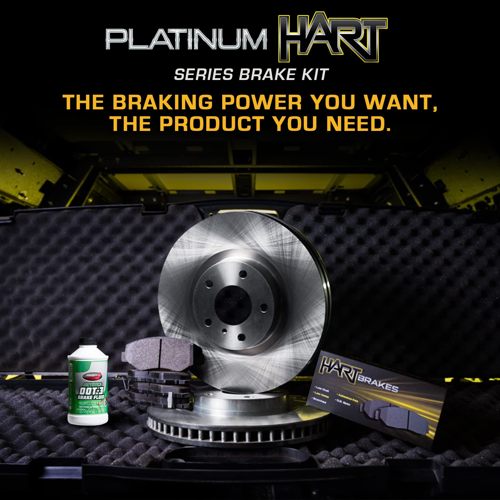 Hart RBB1.63112.02 Front Brake Kit - Ceramic Brake Pads & Rotors Set | Premium Replacement for Smooth Stopping | Perfect for Daily Commuting & Highway Driving