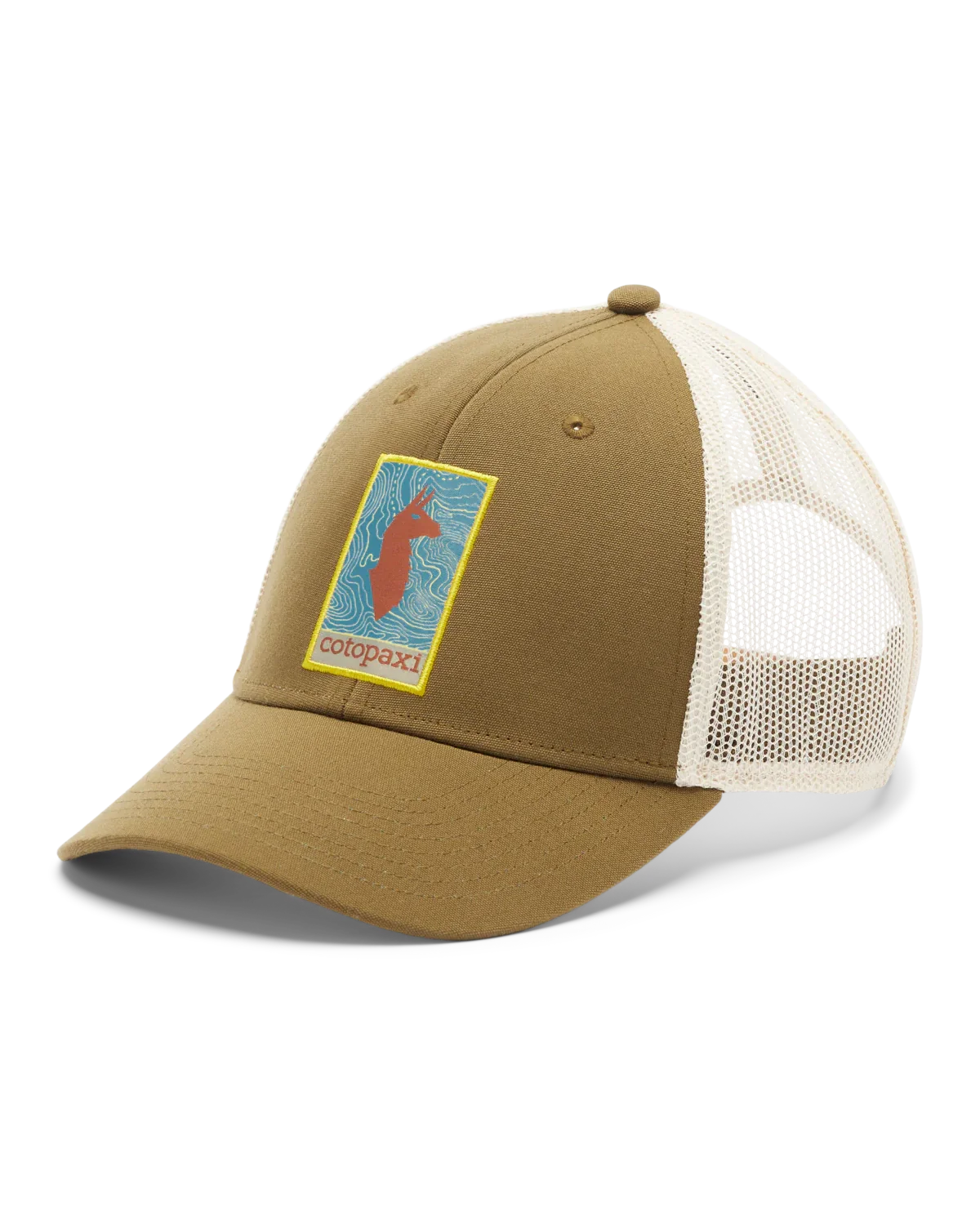 Cotopaxi Llama Map Trucker Hat - Adjustable Unisex Baseball Cap for Outdoor Adventures, Hiking & Travel - Stylish Sun Protection for Men & Women