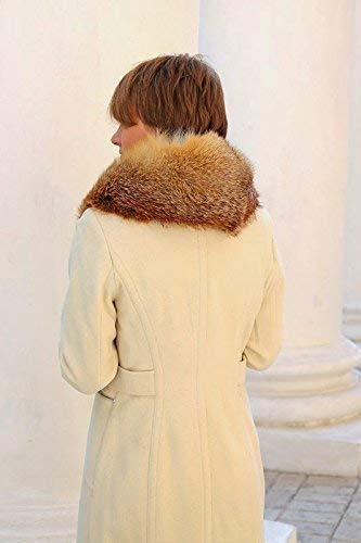 Red Fox Fur Collar Detachable for Women's Winter Coats & Jackets - Warm & Stylish Scarf Accessory for Cold Weather Fashion