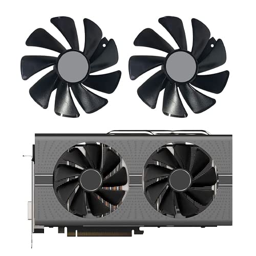 95mm Replacement Cooling Fan for Sapphire Nitro RX 580/570/480 Graphics Cards - Dual Pack Black VGA GPU Cooler Fan | PC Gaming & Mining Rig Upgrade Accessory