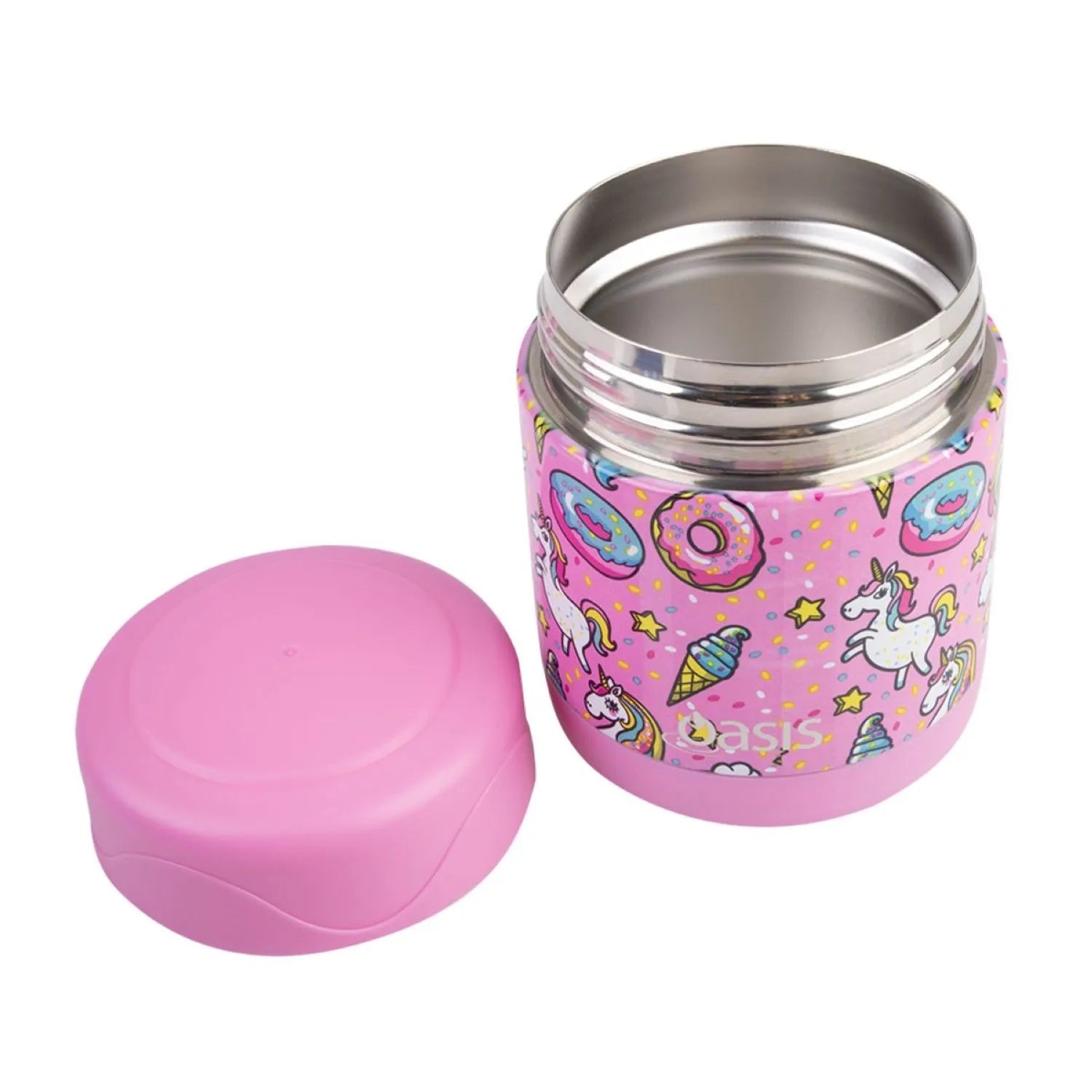 Oasis Insulated Food Flask 300ml - Leak-Proof Stainless Steel Thermos for Kids, Unicorn Design - Perfect for School Lunches, Picnics & Outdoor Activities