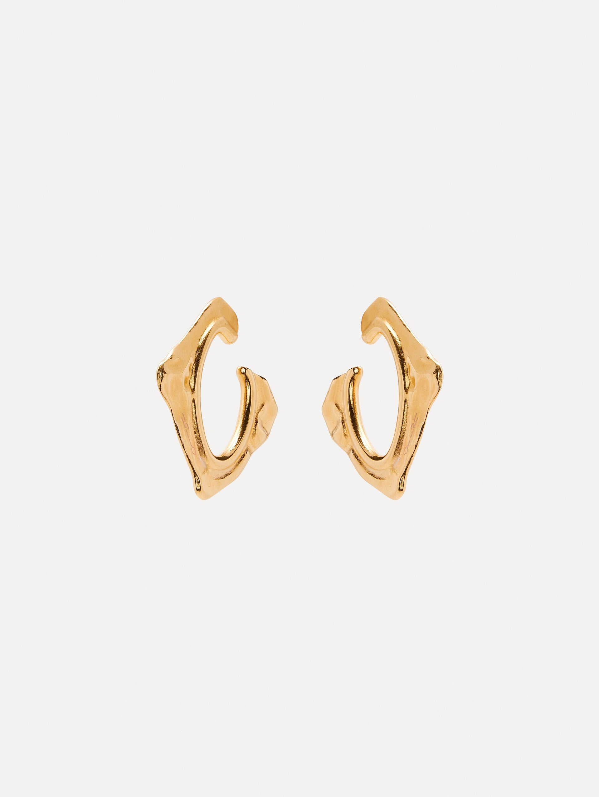 Small Abstract O Hoop Earrings for Women - Minimalist Gold Plated Dainty Hoops - Perfect for Everyday Wear, Office & Date Night