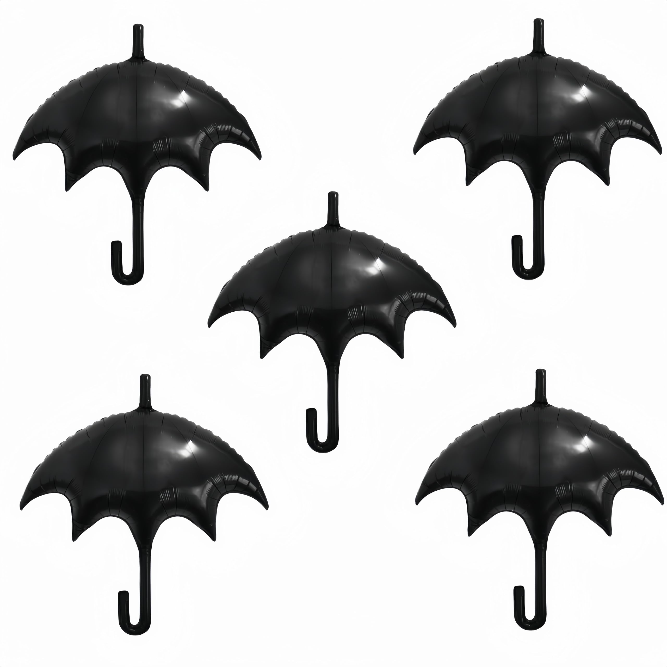 5Pcs Wednesday Addams Black Balloon Umbrellas - Funeral Decorations, Birthday Party Supplies for Wednesday Addams TV Series Fans - Perfect for Halloween, Gothic Parties, and Themed Celebrations