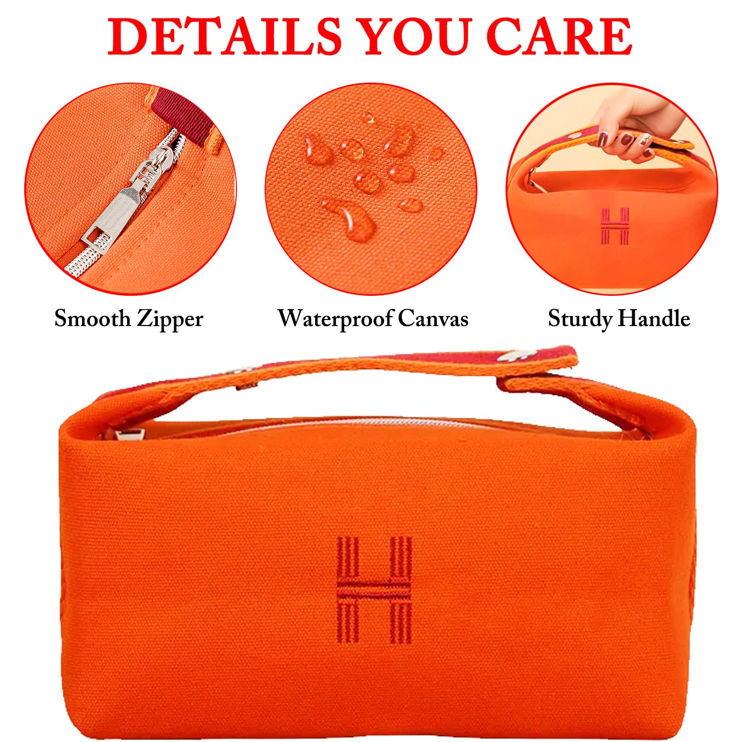 Waterproof Travel Makeup Bag for Women - Large Canvas Cosmetic Organizer with Skincare Pouch, Perfect for Toiletries, Brushes & Accessories | Ideal for Vacation, Gym & Daily Use