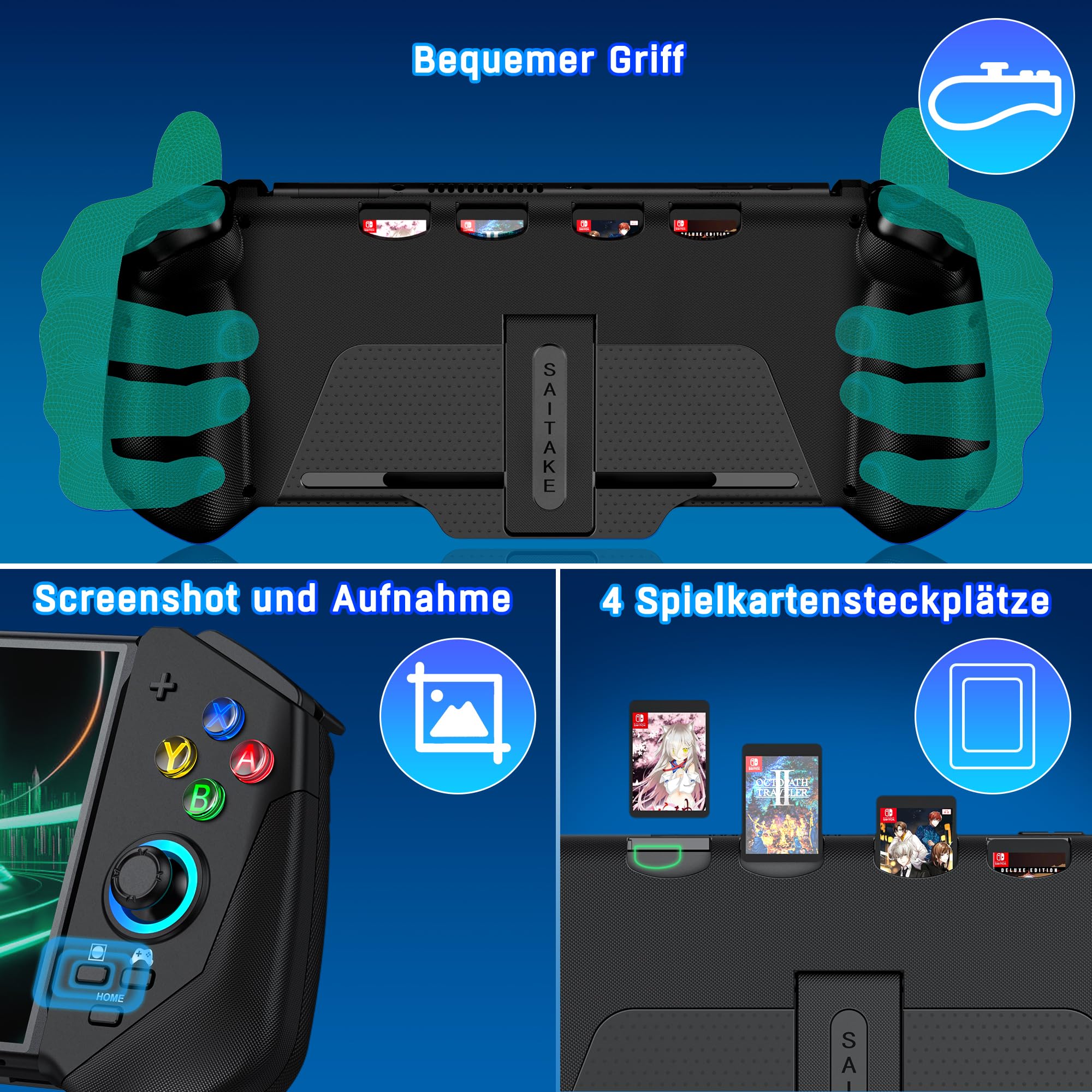 Wireless Switch Controller with Hall Effect Joystick, Turbo Mode, 6-Axis Gyro & Tabletop Stand - Compatible with Nintendo Switch & OLED - Perfect for Gaming, Travel & Home Entertainment