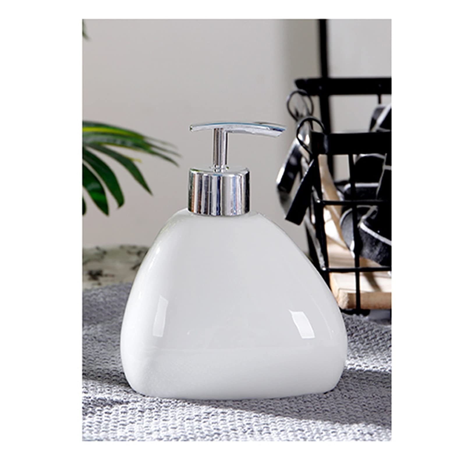 Refillable Ceramic Liquid Hand Soap Dispenser Set - 6-Piece White Bathroom Bottles for Soap, Shampoo & Lotion | Perfect for Home, Hotel & Spa Decor