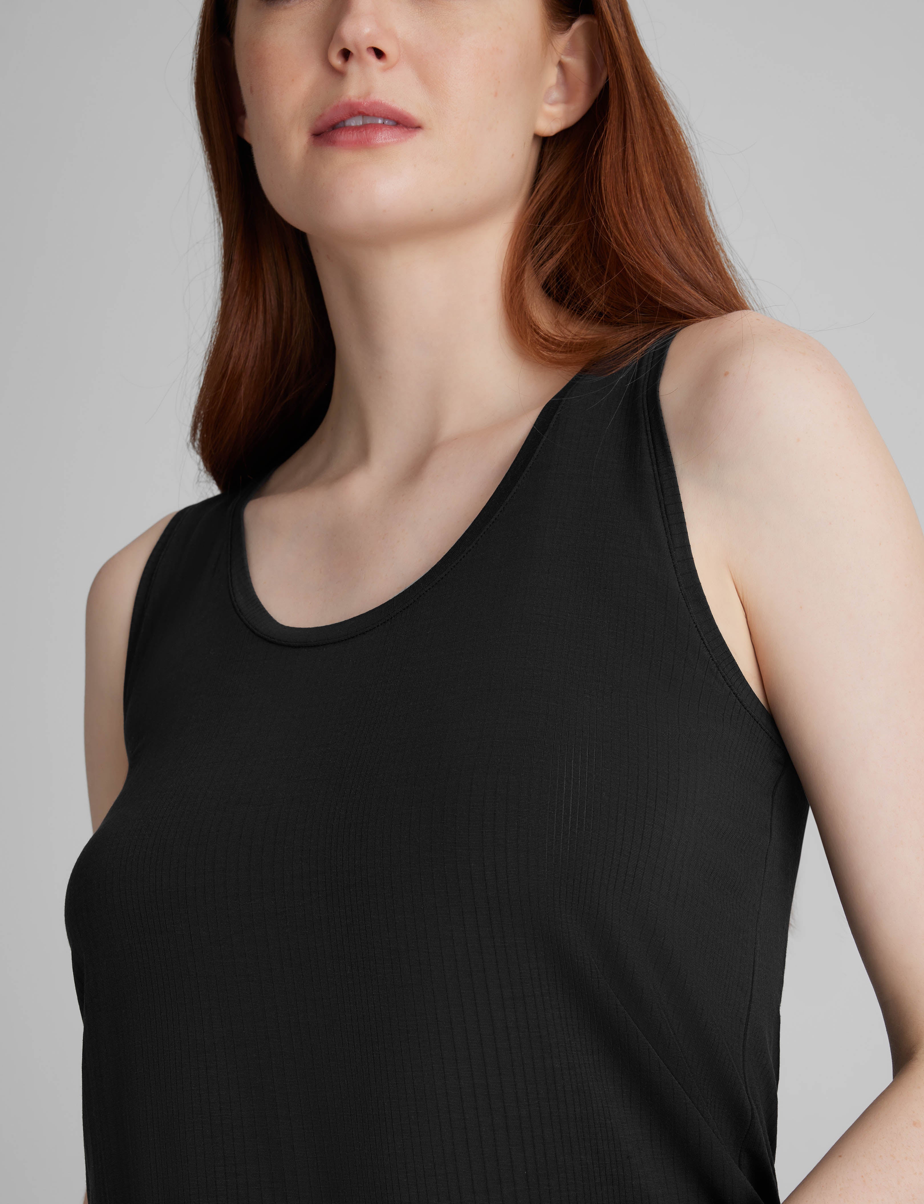 Women's Second Skin Luxe Rib Sleep Tank - Soft Comfortable Sleepwear for Nightwear & Lounge - Perfect for Bedtime, Relaxing at Home, and Travel