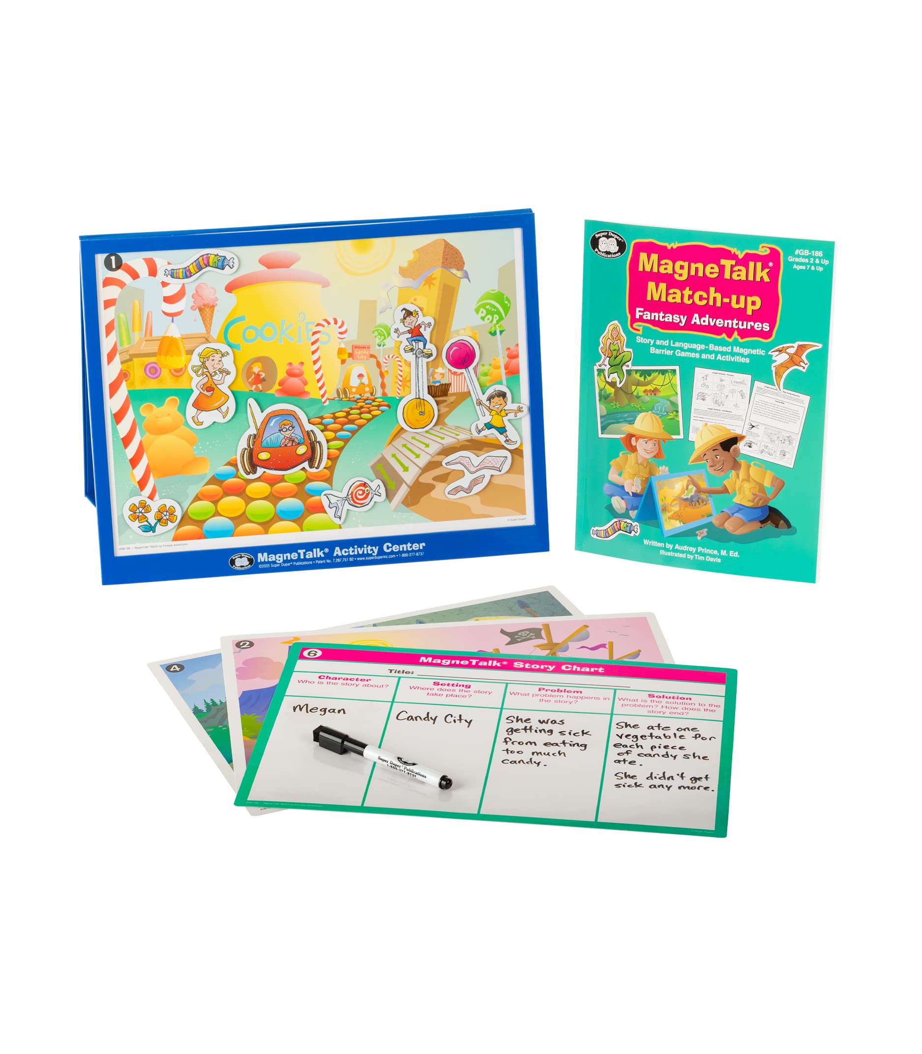 Super Duper Publications Magnetic Fantasy Adventure Stories Match-Up Barrier Game - Kids Educational Learning Resource for Speech & Language Development - Perfect for Classroom & Homeschool Activities
