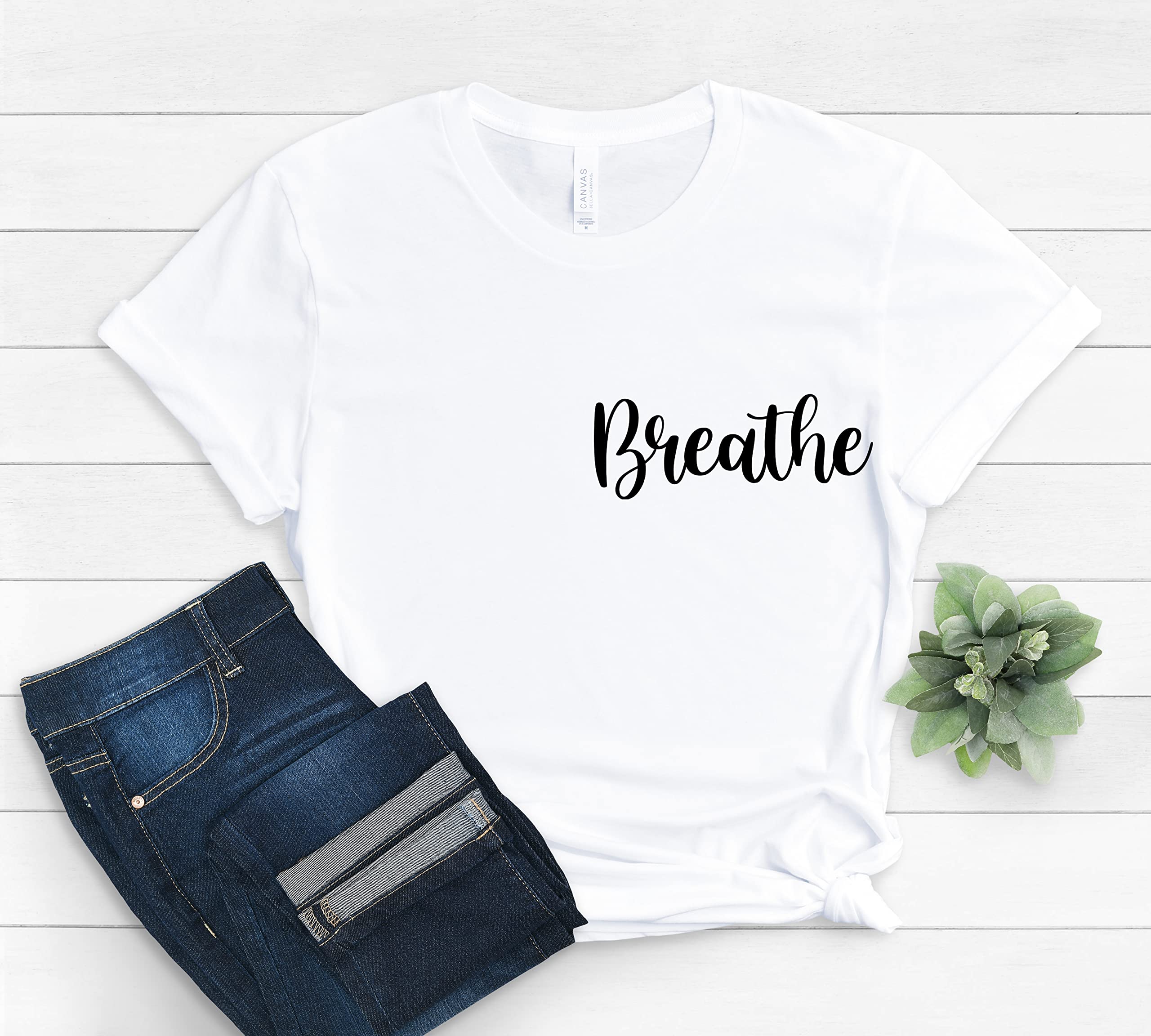 Breathe Shirt | Meditation & Motivational T-Shirt with Lotus Flower & Mandala Design | Inspirational Yoga Tee for Women & Men | Perfect for Yoga, Meditation & Mindfulness Practice