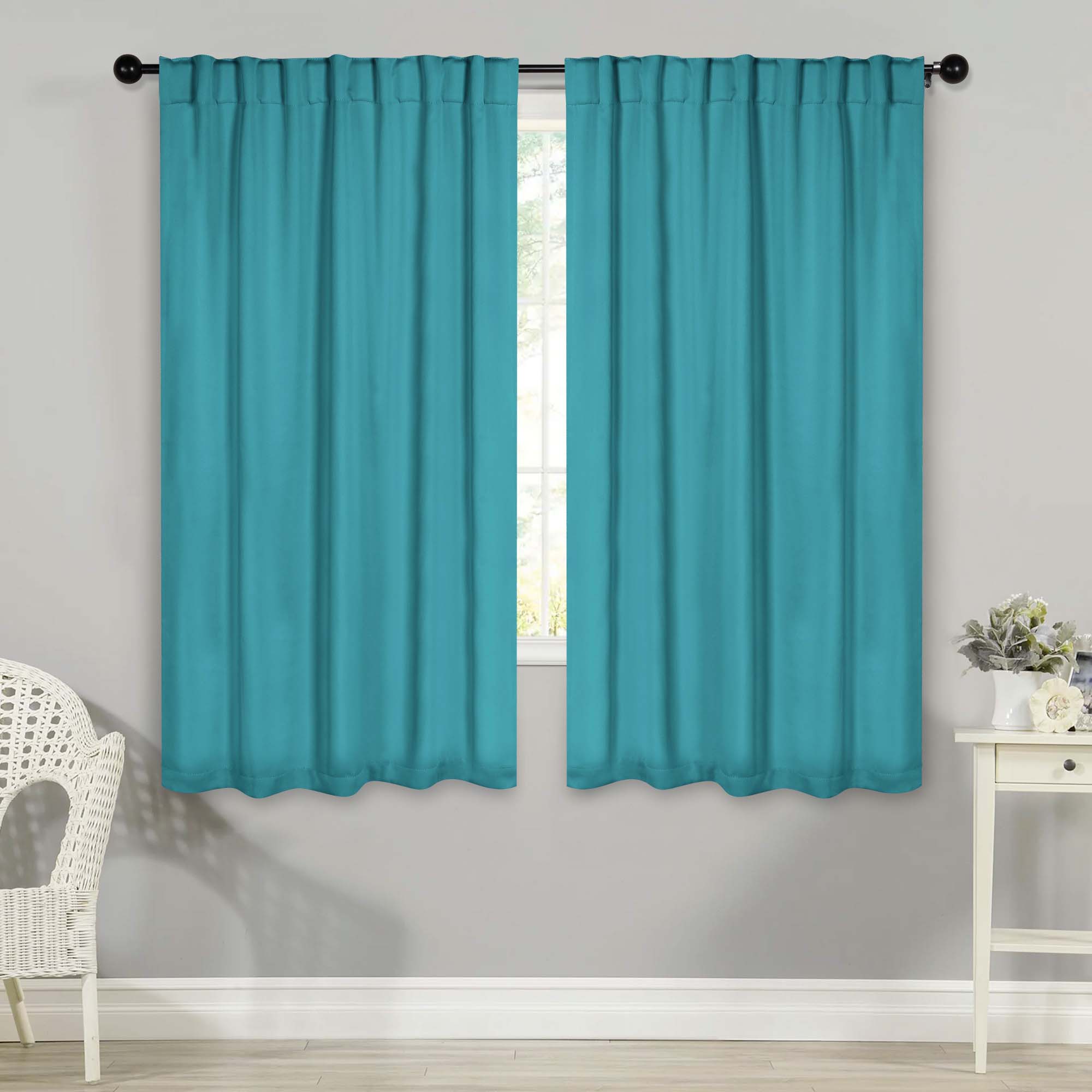 Premium Blackout Curtains for Bedroom - Solid Room Darkening Thermal Insulated Drapes with Back Tabs (Set of 2 Panels) - Perfect for Home Theater, Nursery & Light Sleepers