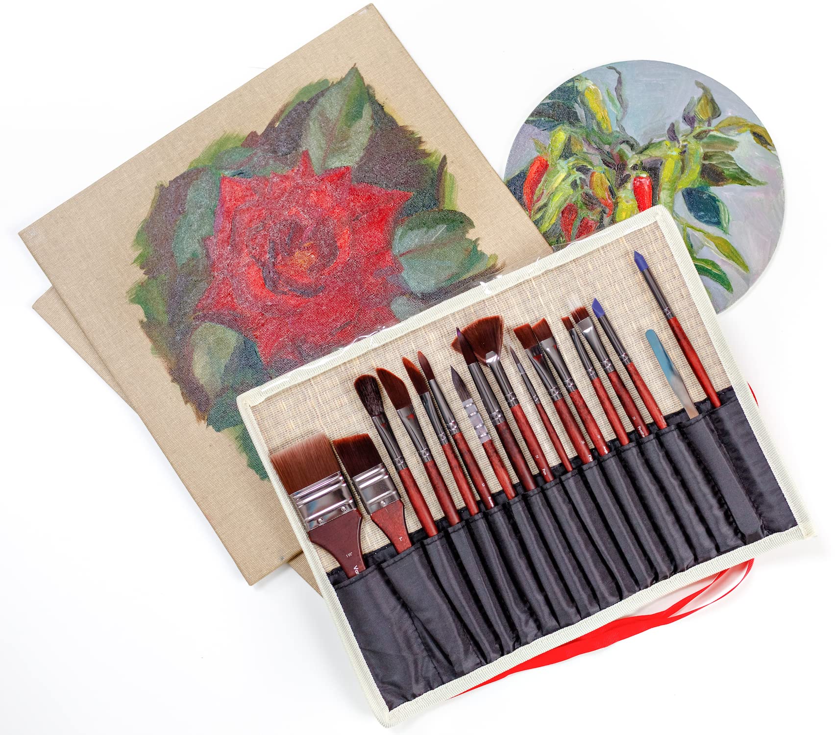 17-Piece Professional Synthetic Paint Brush Set for Acrylics, Watercolor & Gouache - ZenART Verbena Artist Brush Collection with Great Flow Control & Snap - Perfect for Beginners, Professionals & Studio Painting