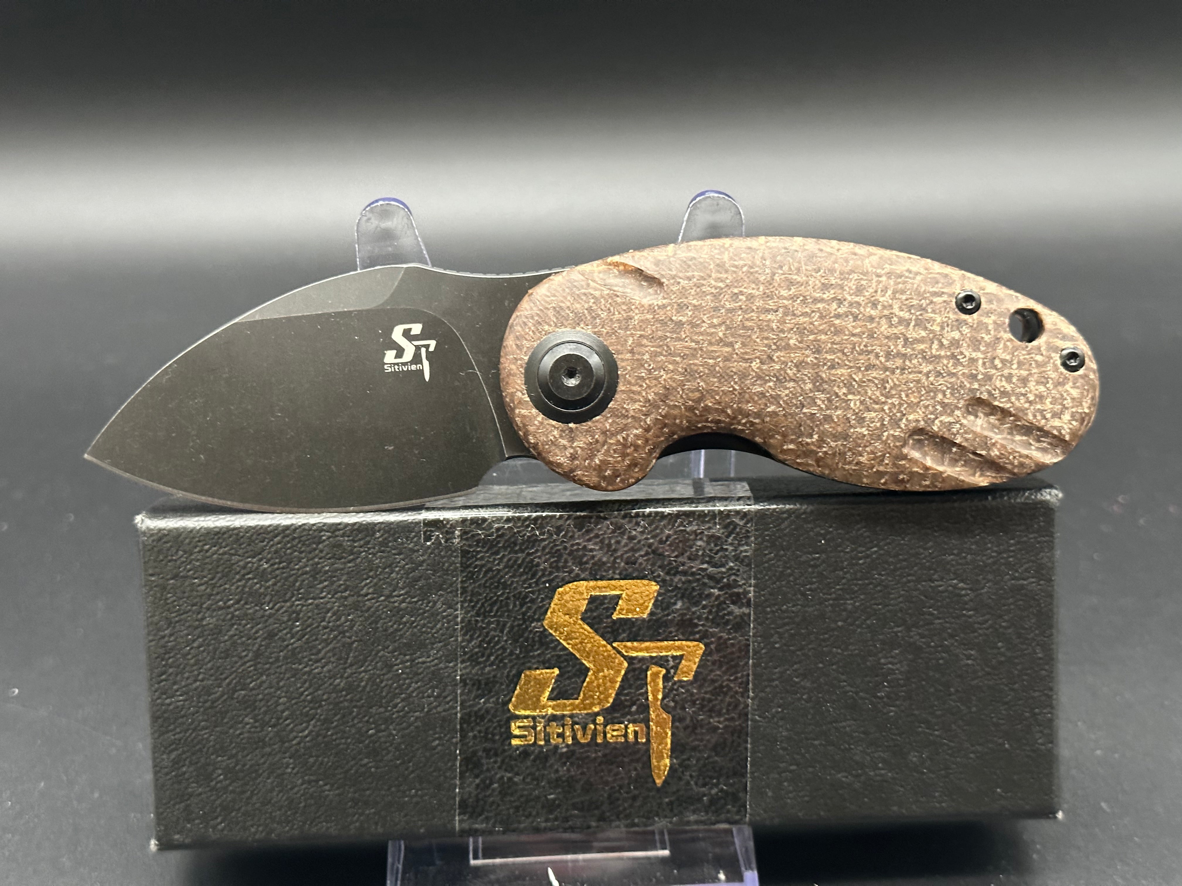 Sitivien ST153 14C28N Steel Folding Knife with Micarta Handle - Chinese Zodiac Series | EDC Pocket Knife for Camping, Hiking & Outdoor Adventures