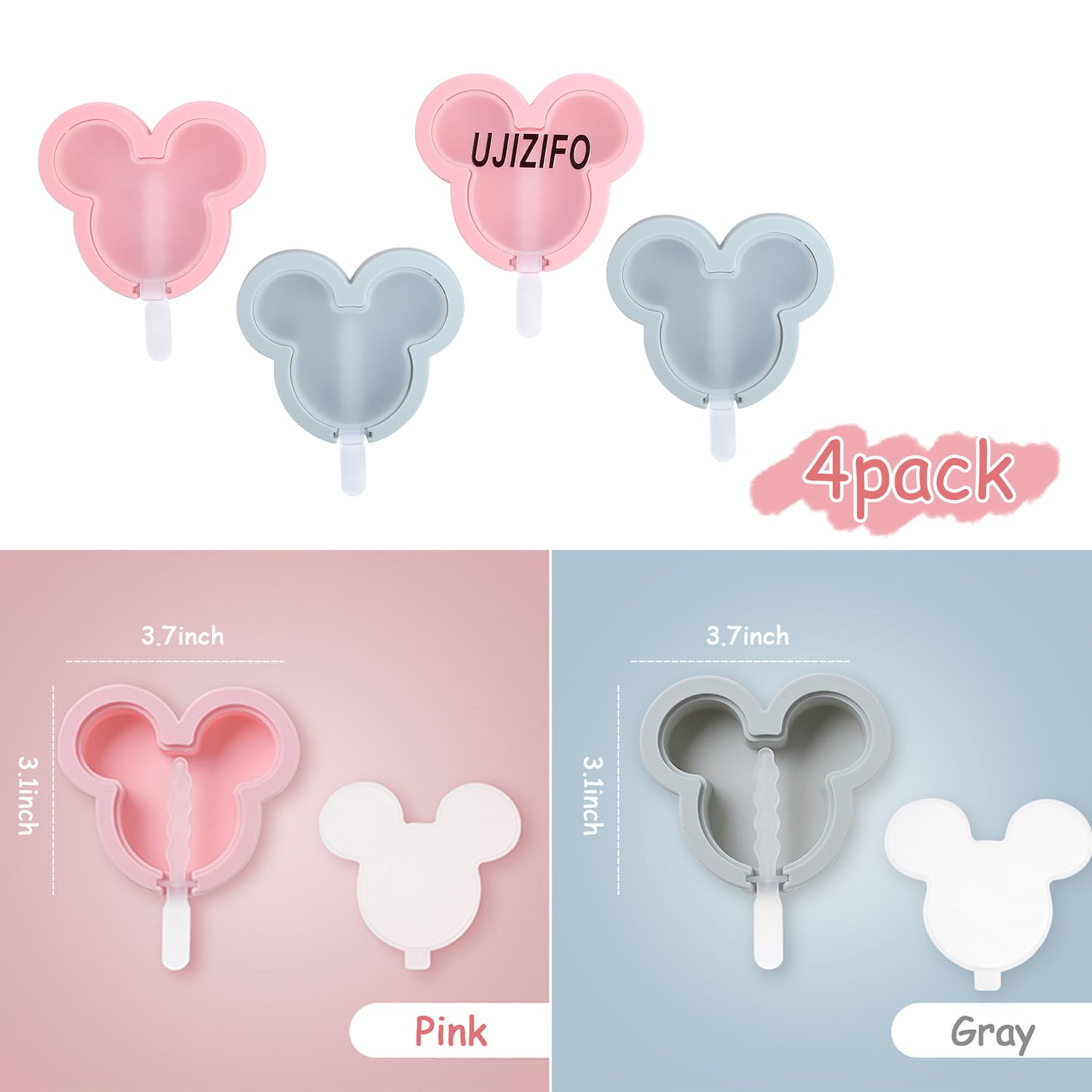 BPA-Free Silicone Popsicle Molds Set - Reusable Ice Pop & Cake Pop Molds with Lids and Sticks, Non-Toxic Cartoon Ice Cream Molds for Kids - Perfect for Summer Treats, Birthday Parties, and DIY Frozen Desserts