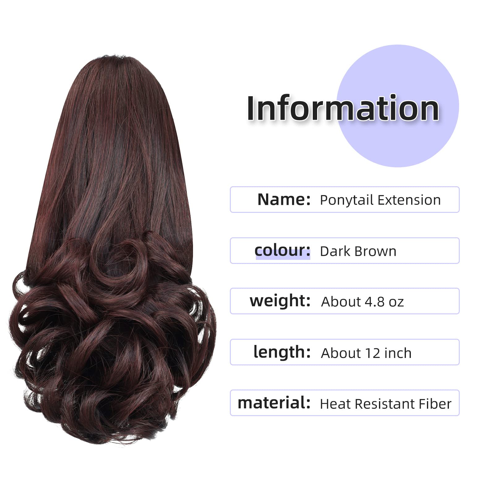 Natural Straight Ponytail Hair Extension with Claw Clip - Seamless Blonde Brown Black Hairpiece for Women - Perfect for Parties, Weddings & Everyday Styling