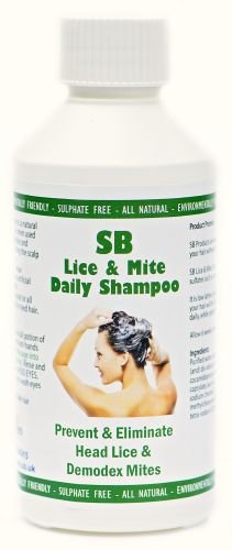 SB Lice & Mite Daily Shampoo 250ml - Chemical-Free Treatment for Head Lice & Scalp Mites | Safe for Kids & Adults | Gentle Daily Use for Prevention & Relief