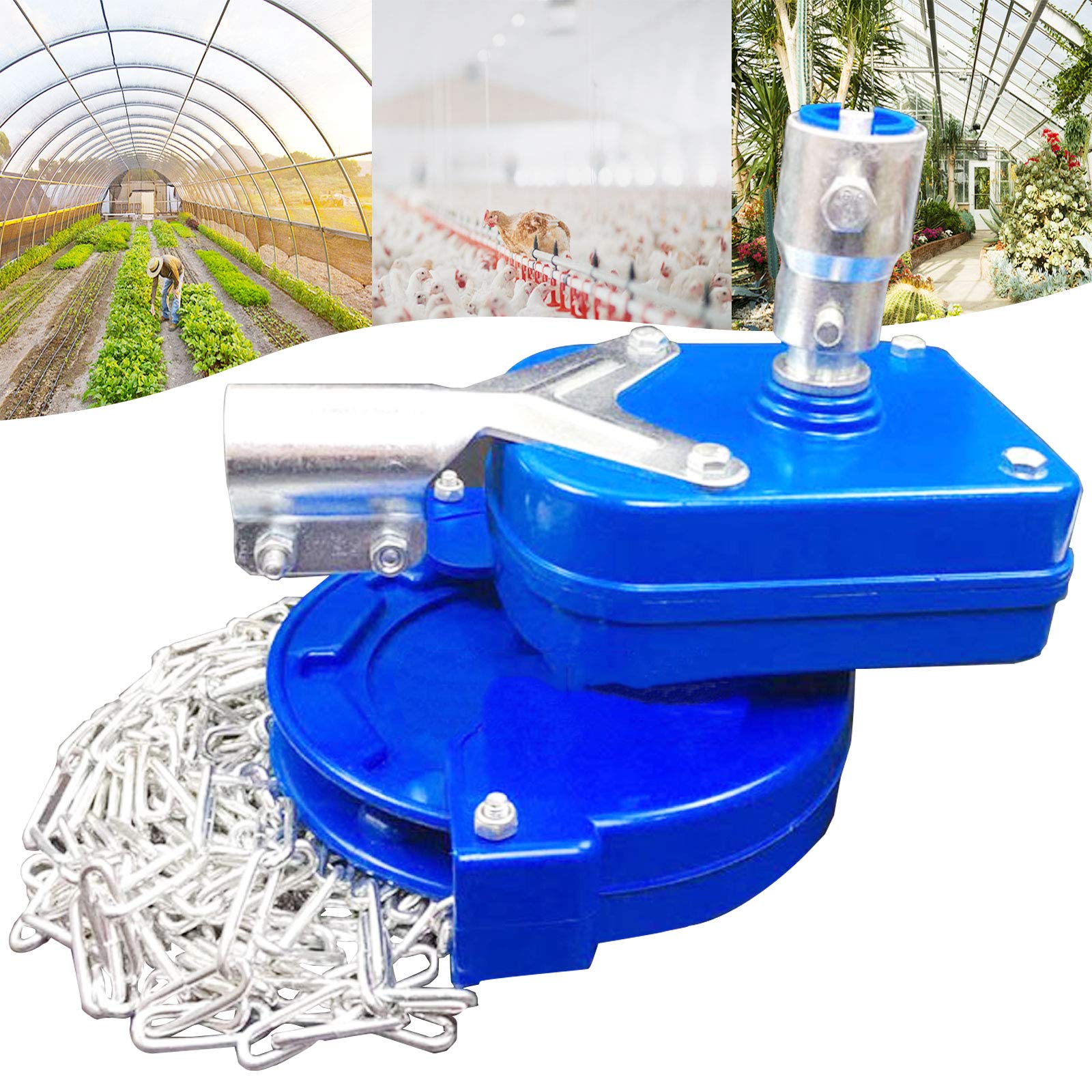**Greenhouse Film Roll Up Machine - Manual Chain Winch for Farm, Pasture & Greenhouse Ventilation - Top/Side Coiling Equipment for Easy Rolling - Perfect for Greenhouses, Barns & Agricultural Use**
