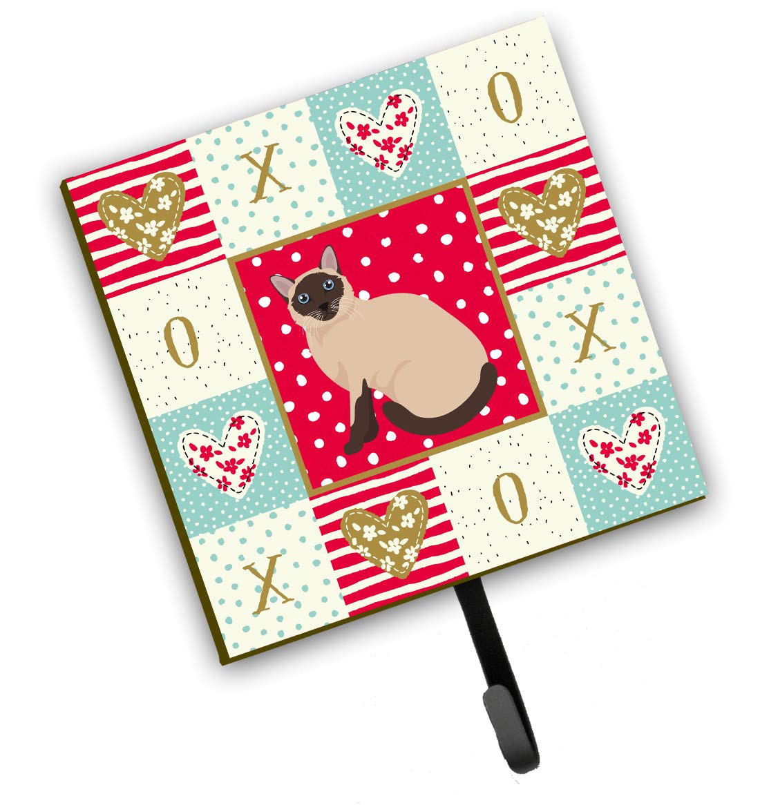 Caroline's Treasures Siamese Cat Themed Key Holder & Leash Hook - Colorful Wall Decor for Pet Lovers | Perfect for Home Entryway, Kitchen, or Office Organization