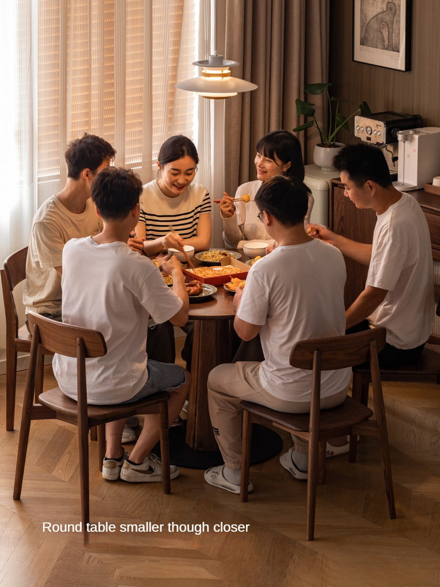 Premium Black Walnut Solid Wood Round Dining Table - 42 Inch Natural Wooden Table for Kitchen, Dining Room & Farmhouse Decor - Perfect for Family Gatherings & Dinner Parties