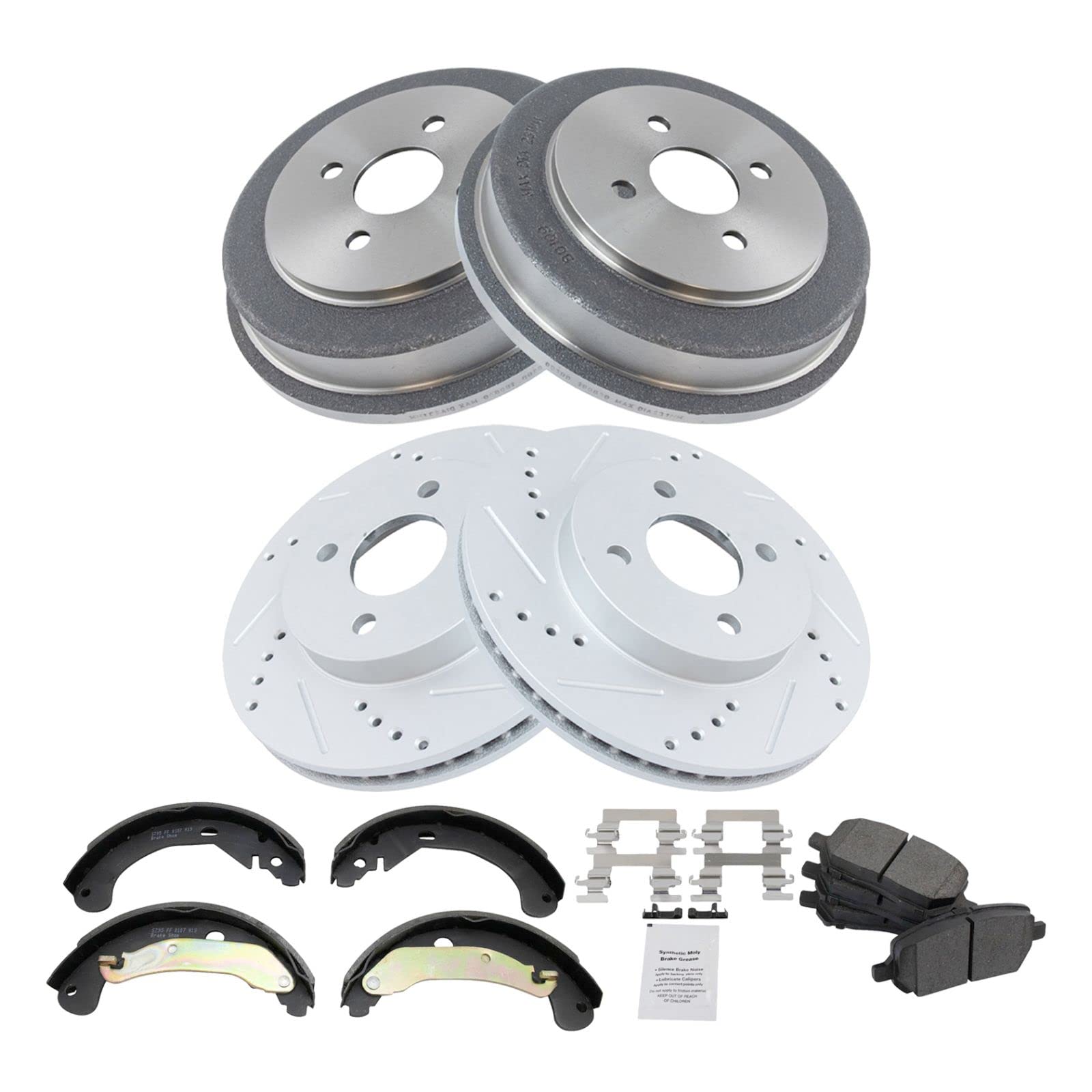 High-Performance Front & Rear Metallic Brake Pads & Rotor Kit for Chevy Pontiac - Enhanced Stopping Power for Daily Driving & Racing