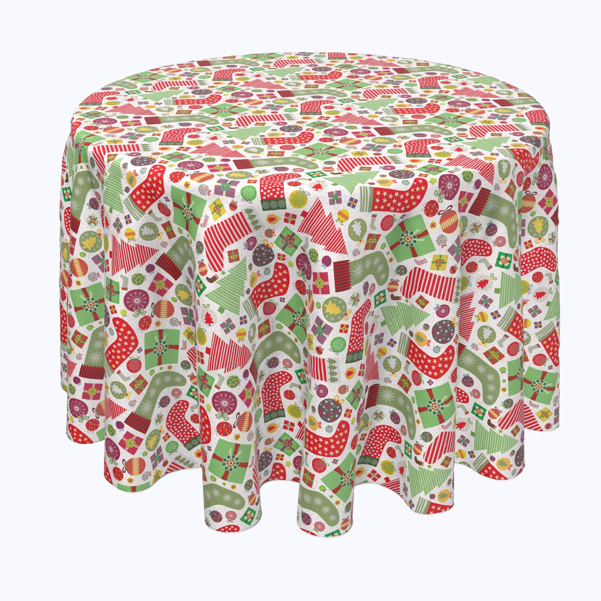 100% Polyester Round Tablecloth - 96 Inch Diameter Holiday Dining Decor for Christmas Parties, Weddings & Special Events