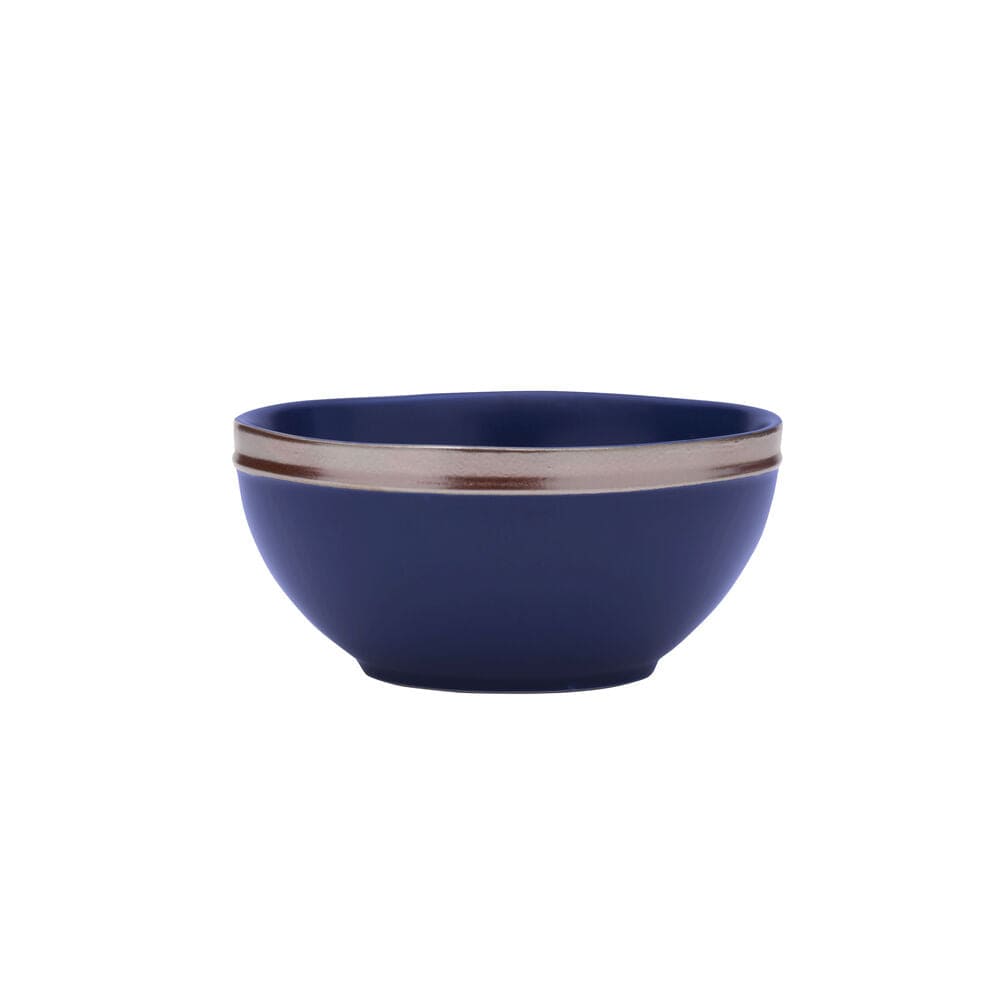 Miller Blue 12-Piece Dinnerware Set - Service for 4 People, Porcelain Plates & Bowls for Everyday Dining, Family Meals & Dinner Parties