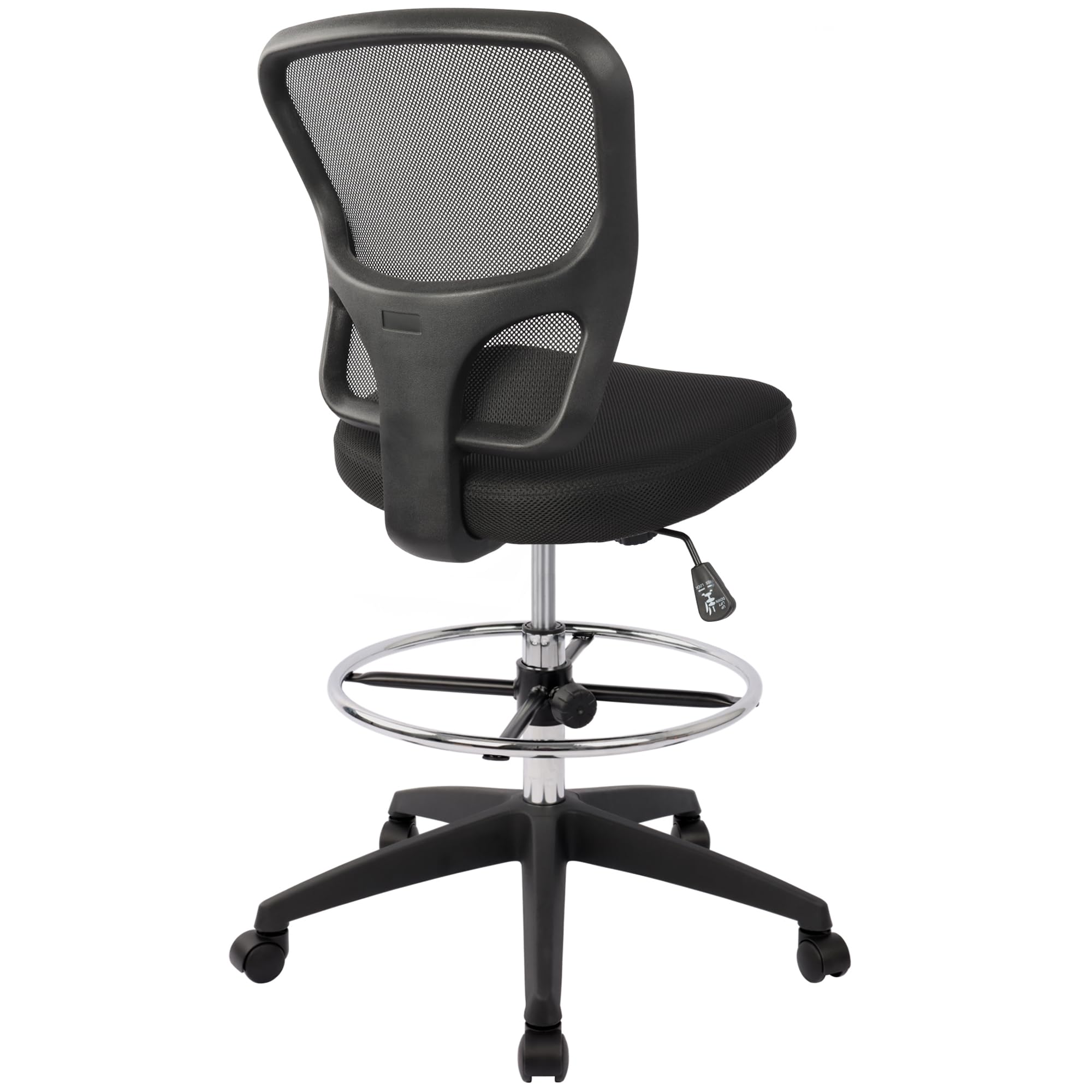HYLONE Ergonomic Office Chair - Adjustable Drafting Stool with Footrest, Rolling Armless Desk Chair for Home, Office & Bar | Perfect for Standing Desks, Workstations & Counter Height Tables
